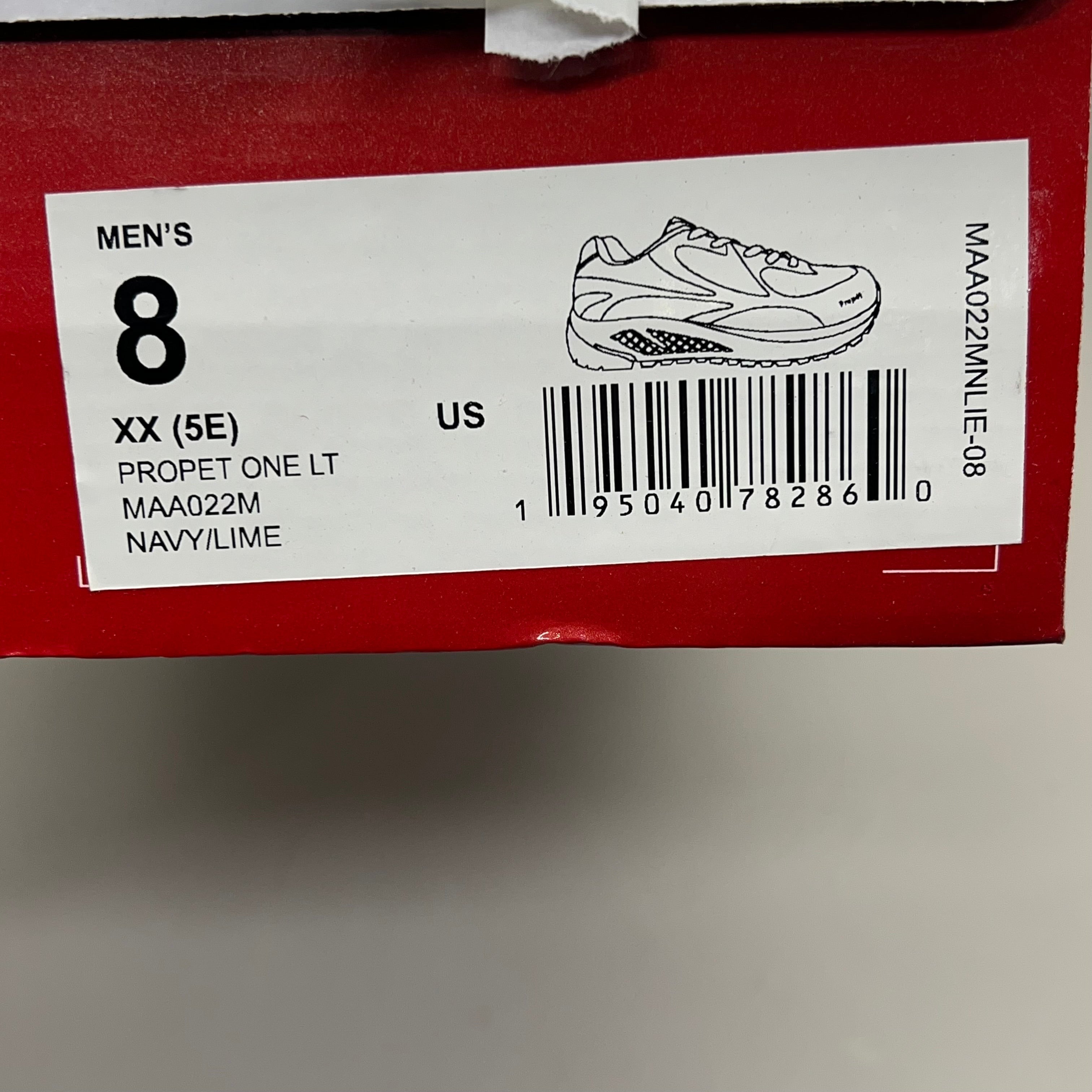 PROPET One LT Sneaker Ortholite Double Insole Mens Sz 8 XX(5E) Navy/Lime MAA022M