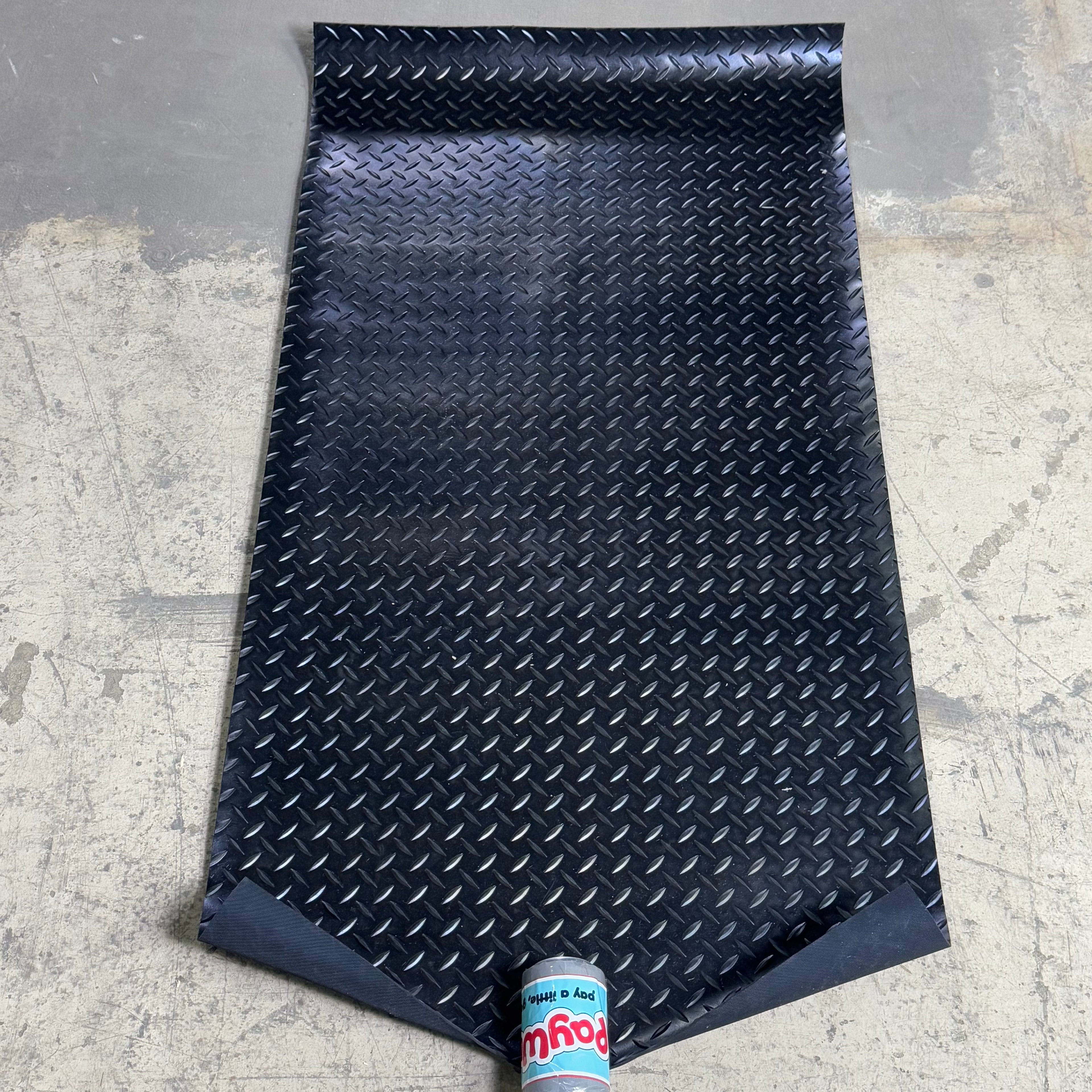 RUBBER-CAL Diamond Plate Rubber Flooring Sz 46.5” L x 24” W, 03-206-W100-02