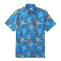Men's Aloha Shirt Cotton Short Sleeve Button Down Paper-cut Art Print Hidden Pocket By Evan