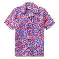 Hawaiian Shirt For Men Tie-dyed National Flag Print Shirt Camp Collar 100% Cotton By Yakima