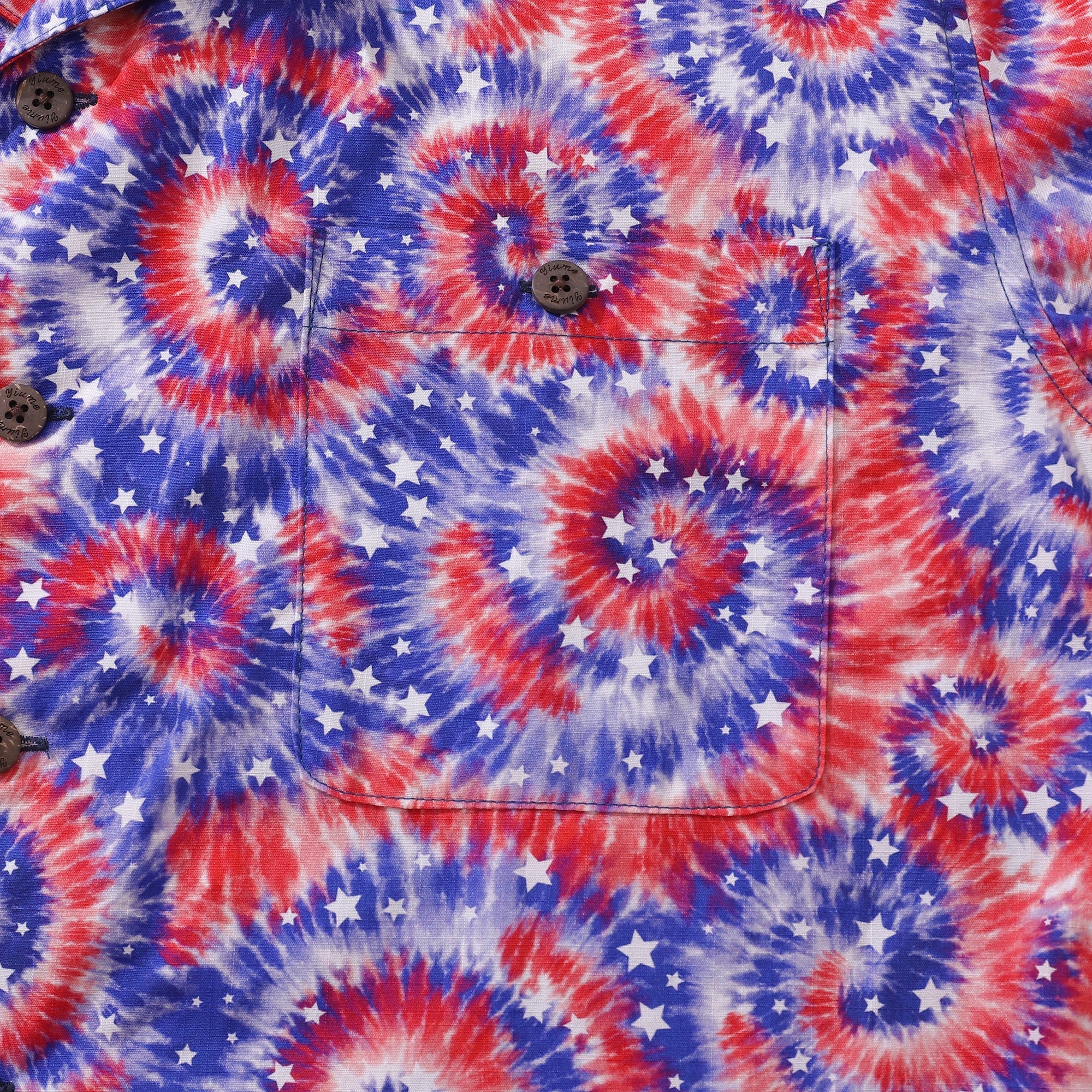 Hawaiian Shirt For Men Tie-dyed National Flag Print Shirt Camp Collar 100% Cotton By Yakima