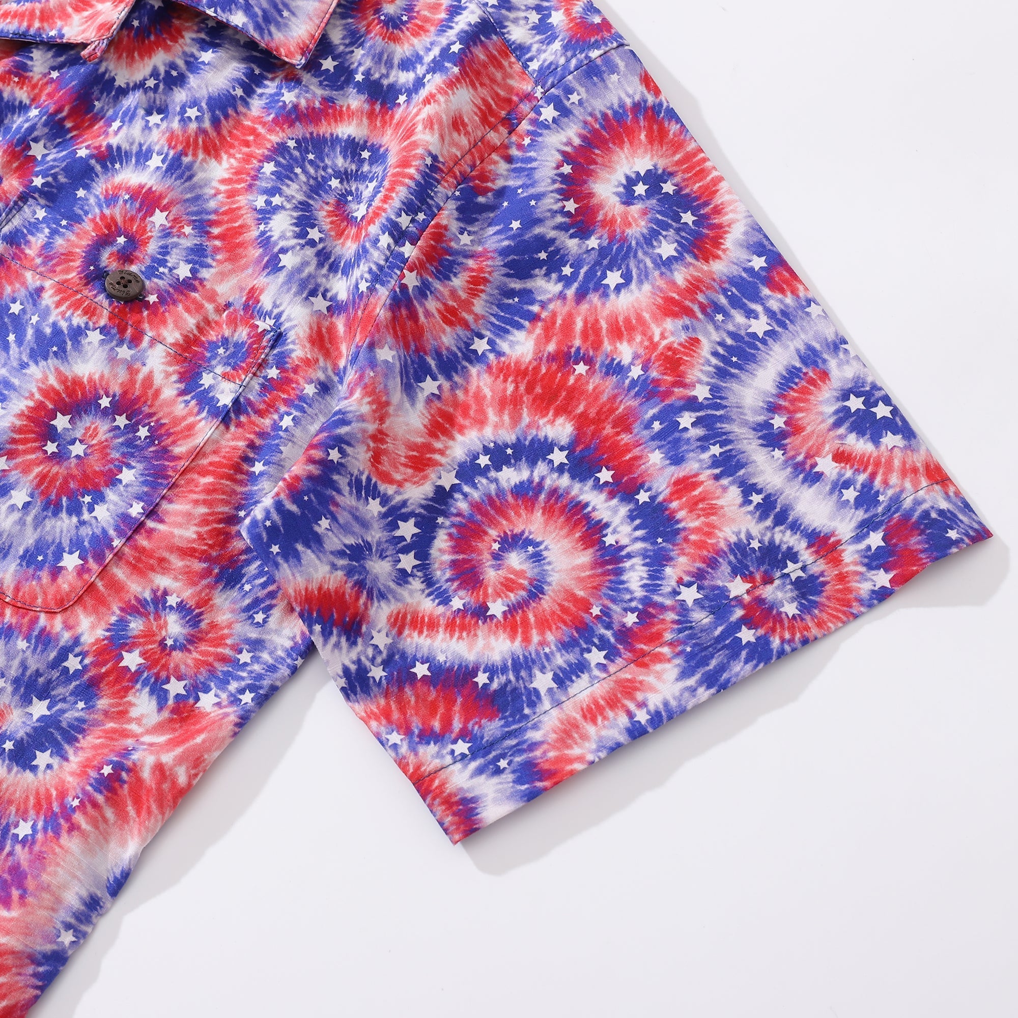 Hawaiian Shirt For Men Tie-dyed National Flag Print Shirt Camp Collar 100% Cotton By Yakima
