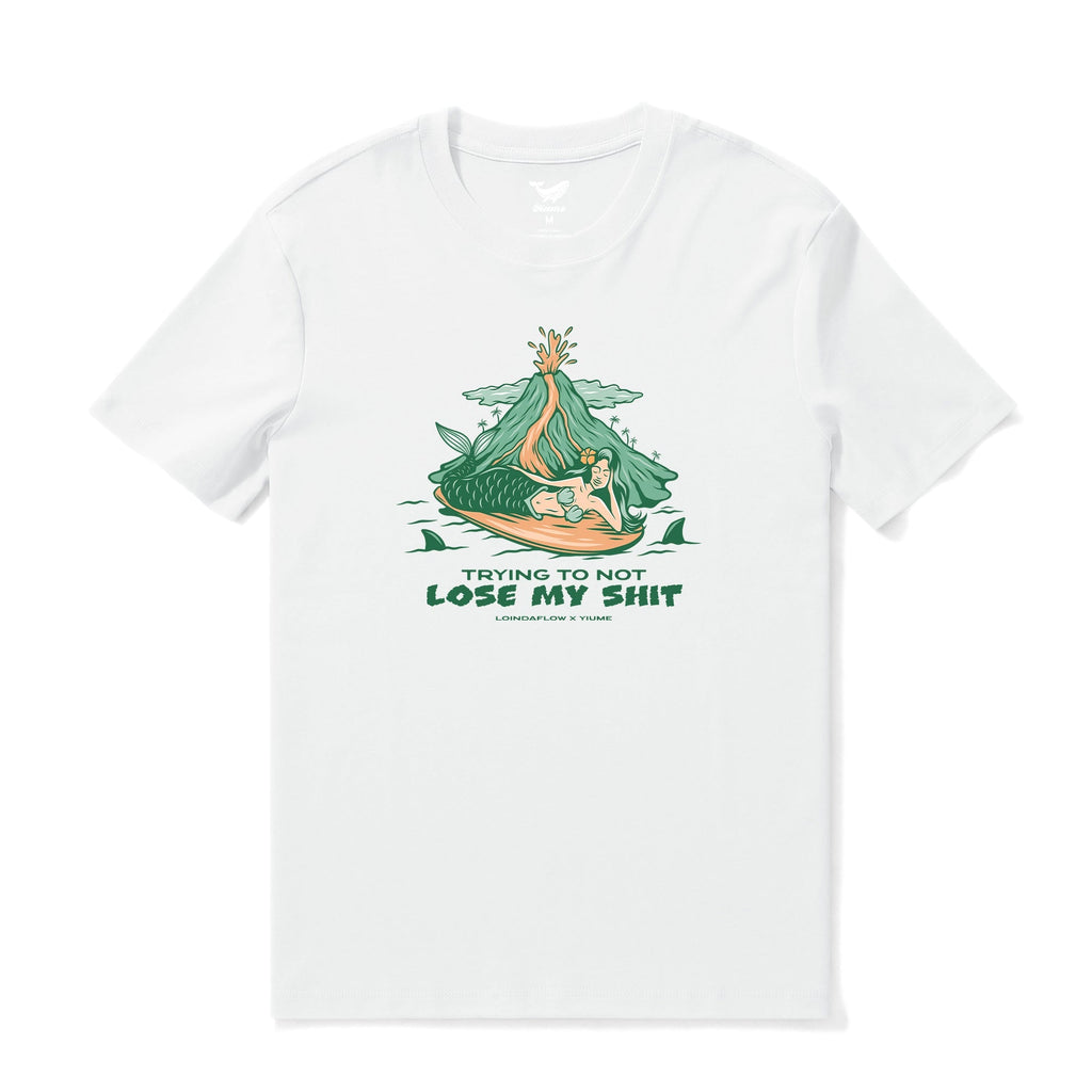 Hawaiian Tee For Men Hang Loose By Loindaflow Tee Crew Neck 100% Cotton - White By Laihha Organna