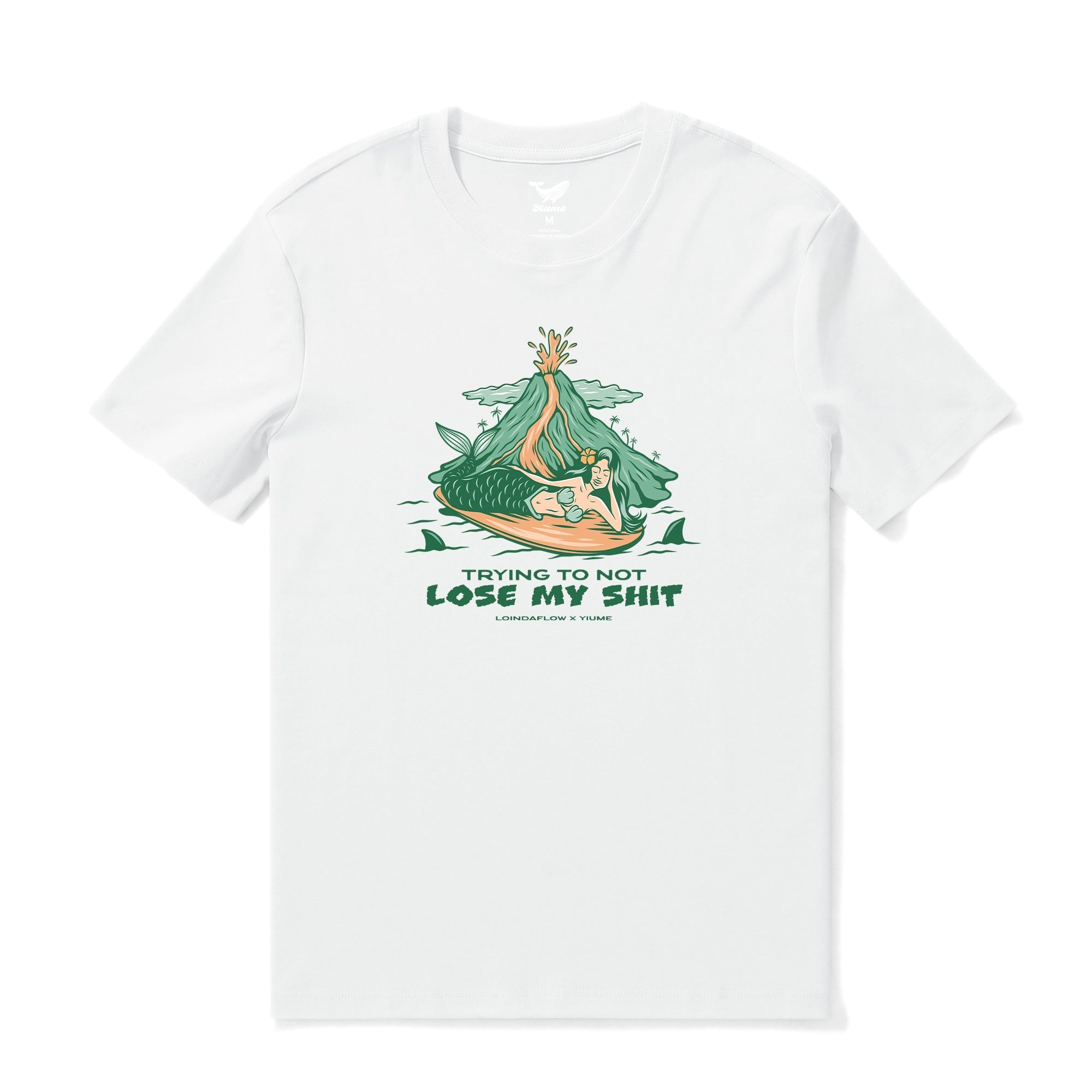 Hawaiian Tee For Men Hang Loose By Loindaflow Tee Crew Neck 100% Cotton - White By Laihha Organna