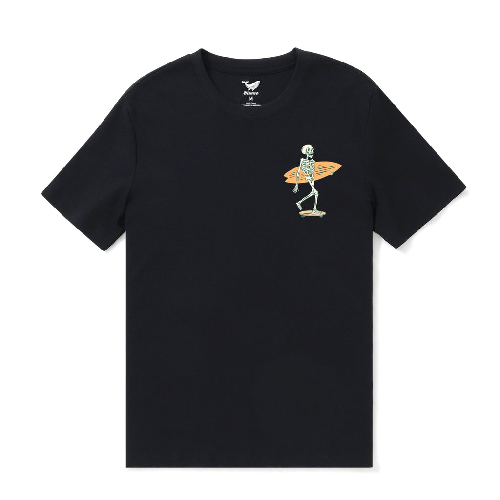Hawaiian Tee For Men Out There☠️ 🌊BY LOINDAFLOW Tee Crew Neck 100% Cotton - Black By Laihha Organna