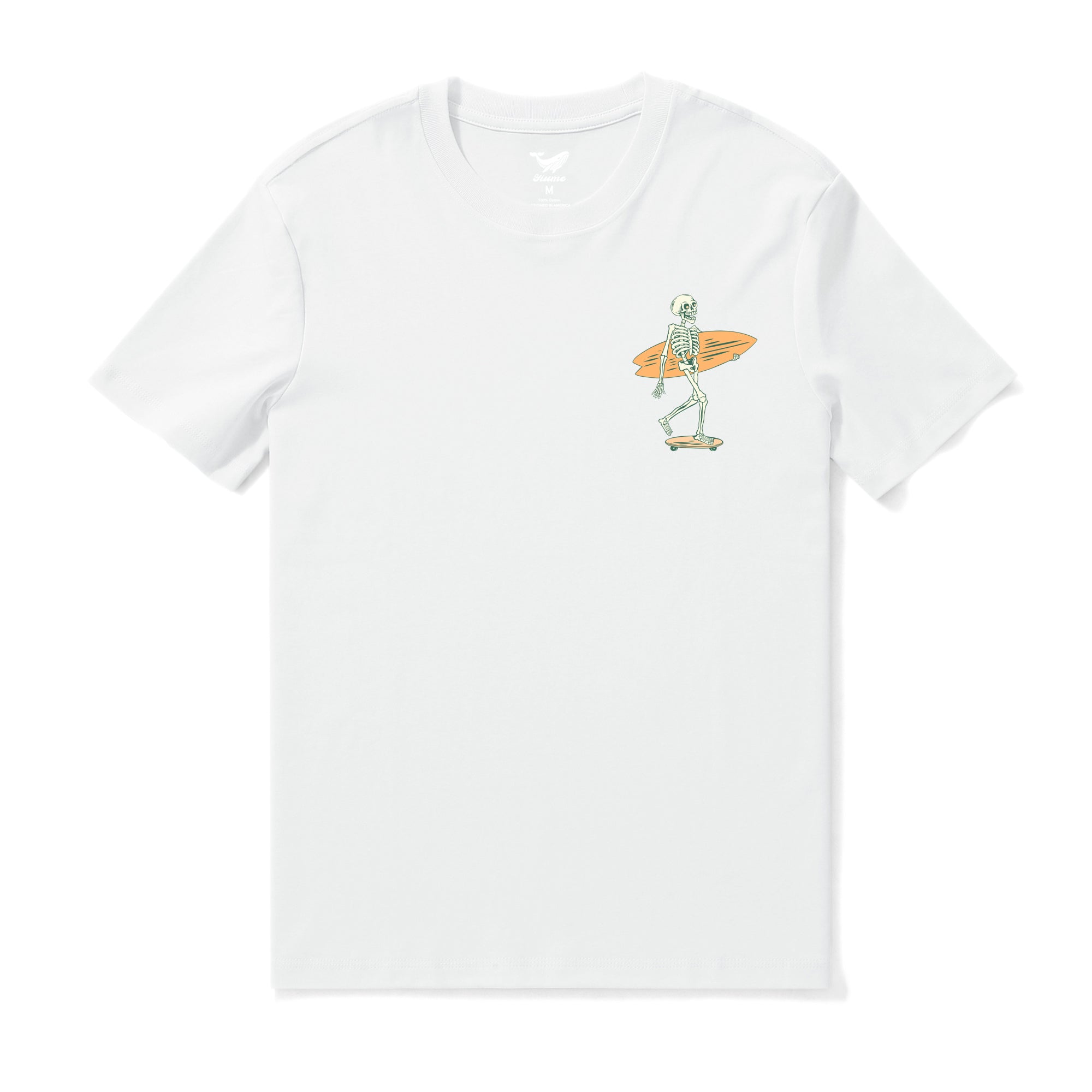 Hawaiian Tee For Men Out There☠️ 🌊BY LOINDAFLOW Tee Crew Neck 100% Cotton - WHITE By Laihha Organna