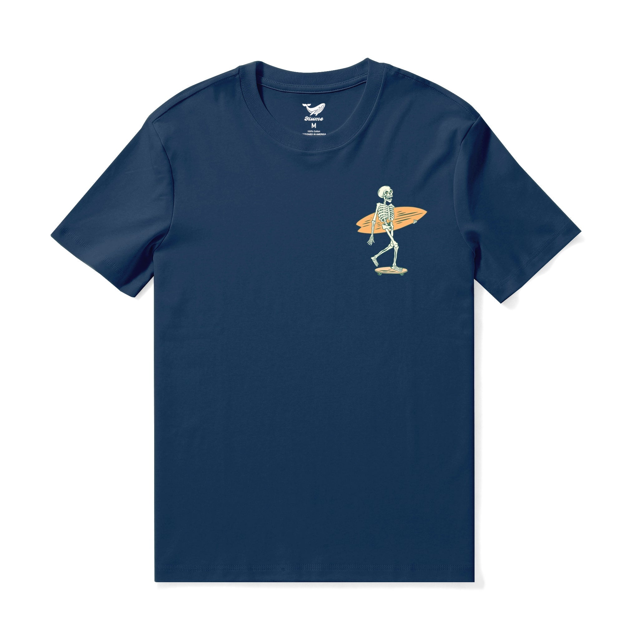 Hawaiian Tee For Men Out There☠️ 🌊BY LOINDAFLOW Tee Crew Neck 100% Cotton - NAVY BLUE By Laihha Organna