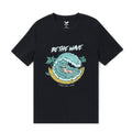 Hawaiian Tee For Men Be the Wave By Loindaflow Tee Crew Neck 100% Cotton - BLACK By Laihha Organna