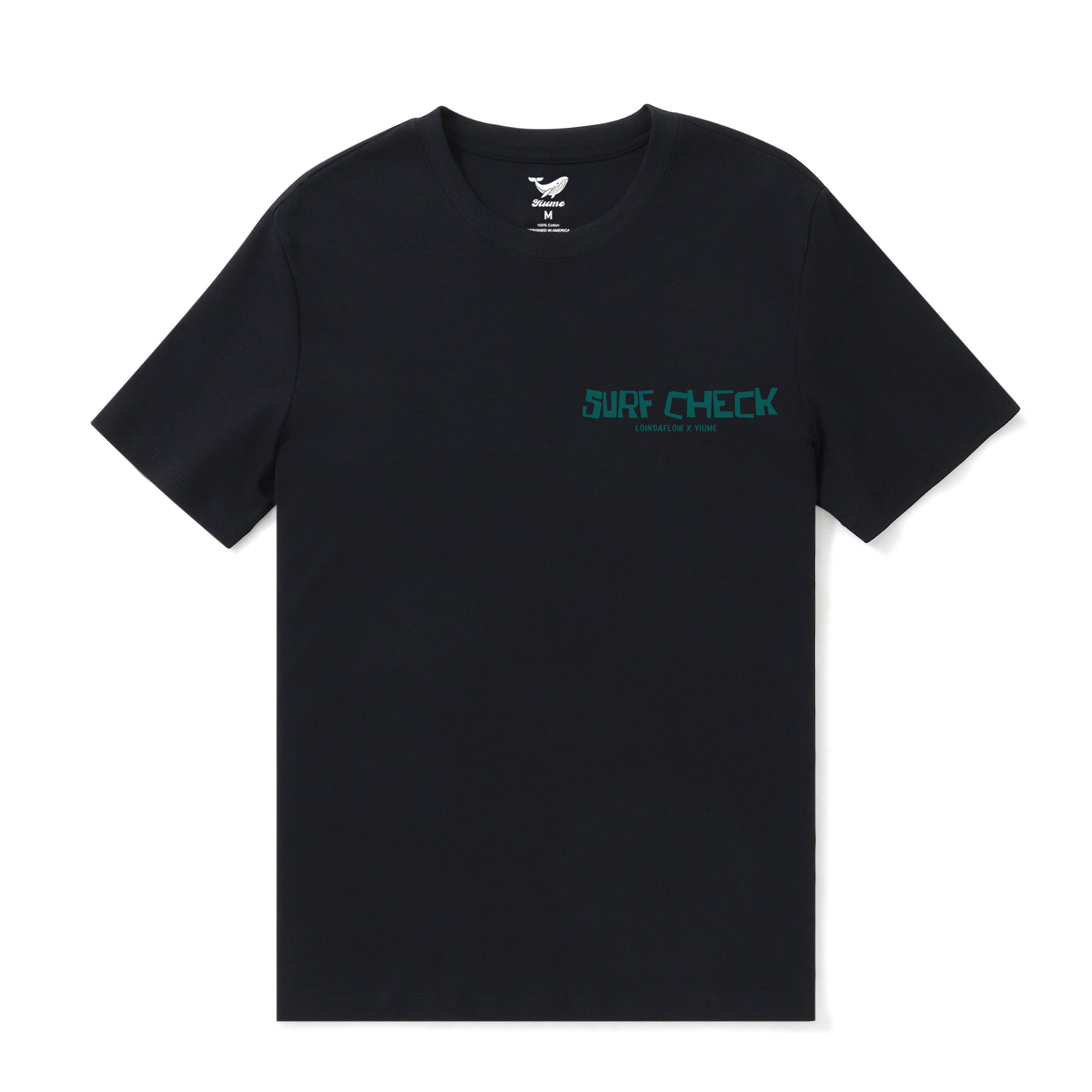 Hawaiian Tee For Men Surf Check By Loindaflow Tee Crew Neck 100% Cotton - BLACK By Laihha Organna