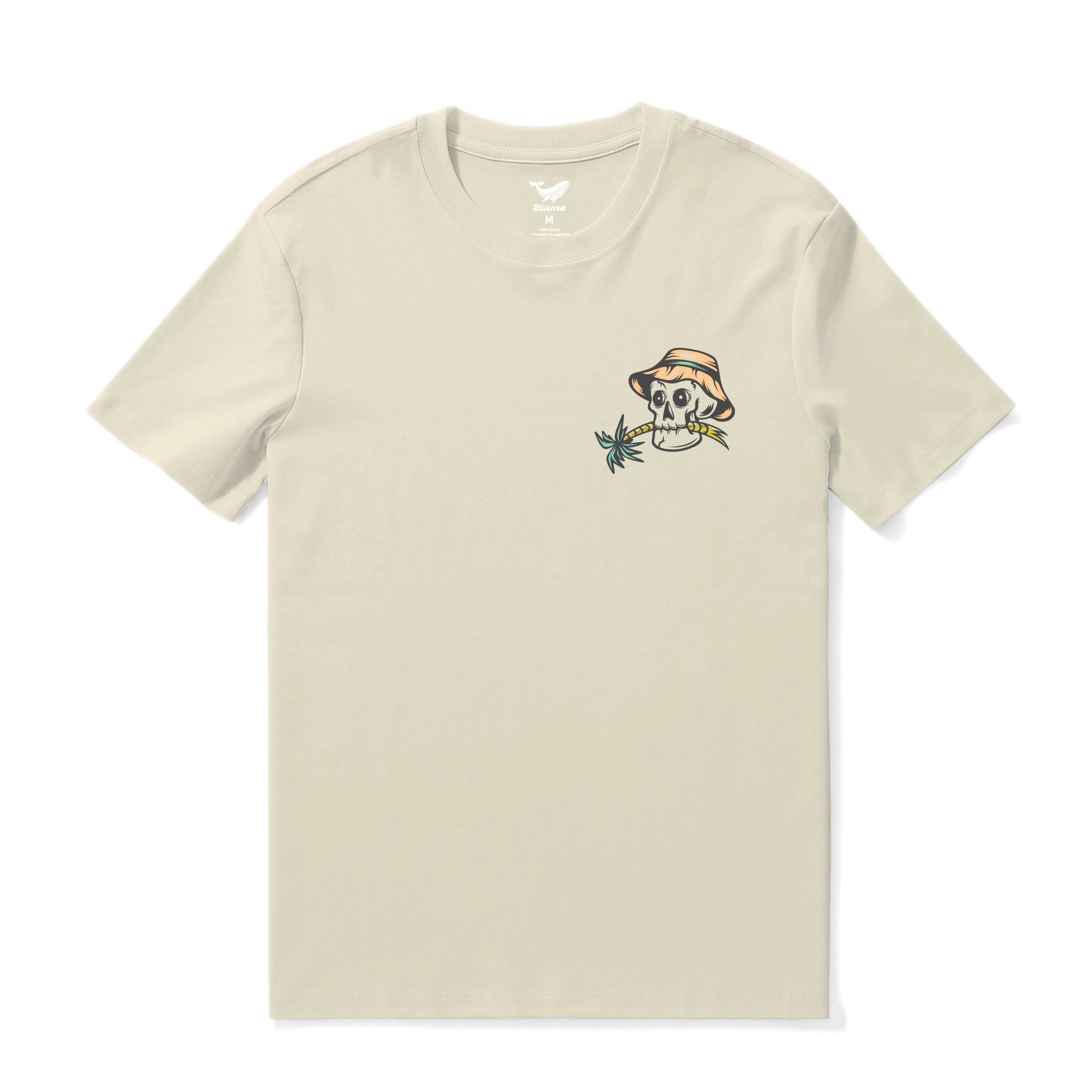 Hawaiian Tee For Men Taste of Tropical By Loindaflow Tee Crew Neck 100% Cotton - BEIGE By Laihha Organna