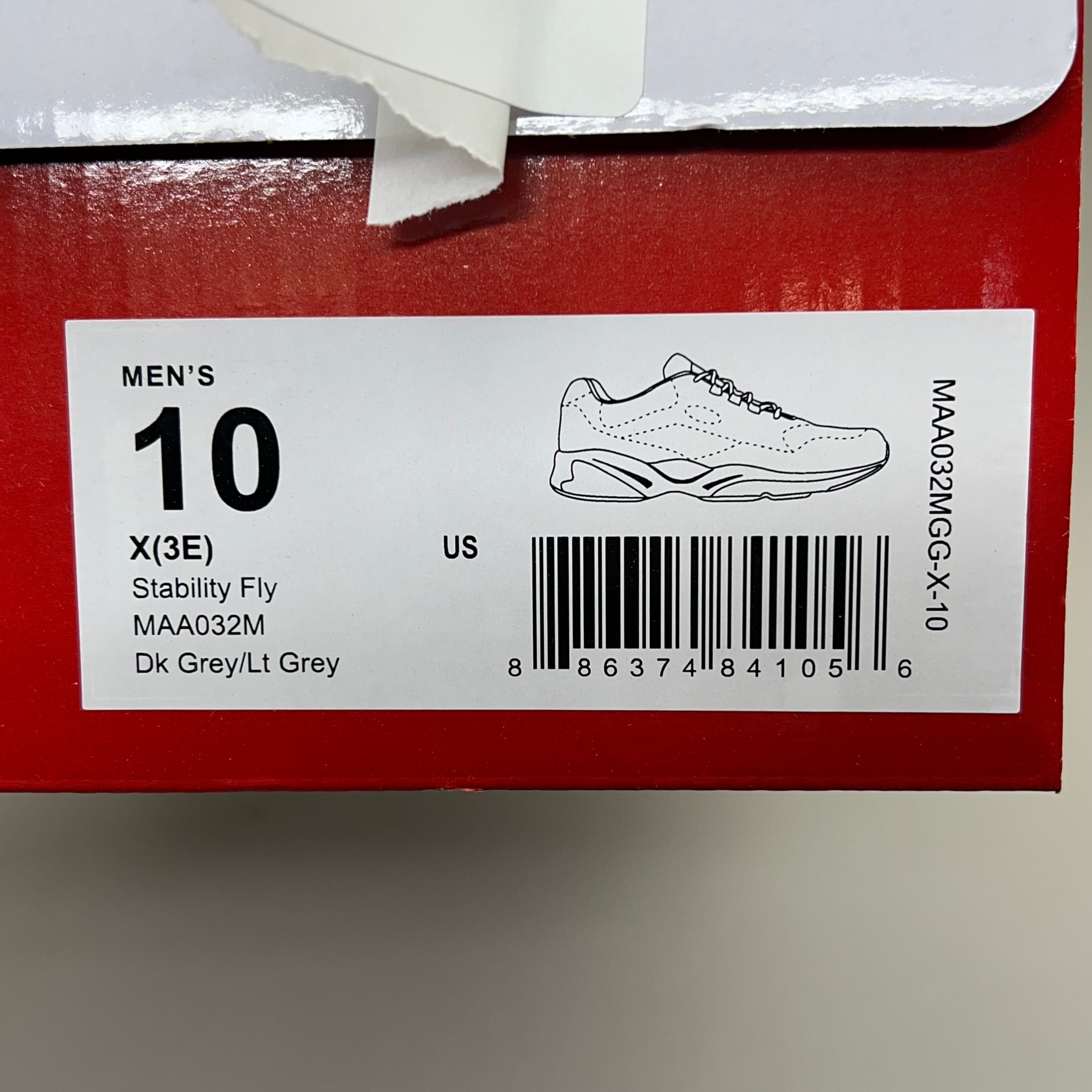 PROPET Stability Fly Sneaker Men's Sz 10 X(3E) Dark Grey/Light Grey MAA032M
