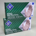 SAFETY ZONE (2 PACK of 100 Gloves) Clear Vinyl Gloves Sz M, GVP9-MD-HH