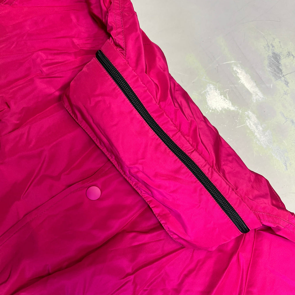BALENCIAGA Oversized Logo Raincoat Made In Italy Women's Sz 38 Magenta