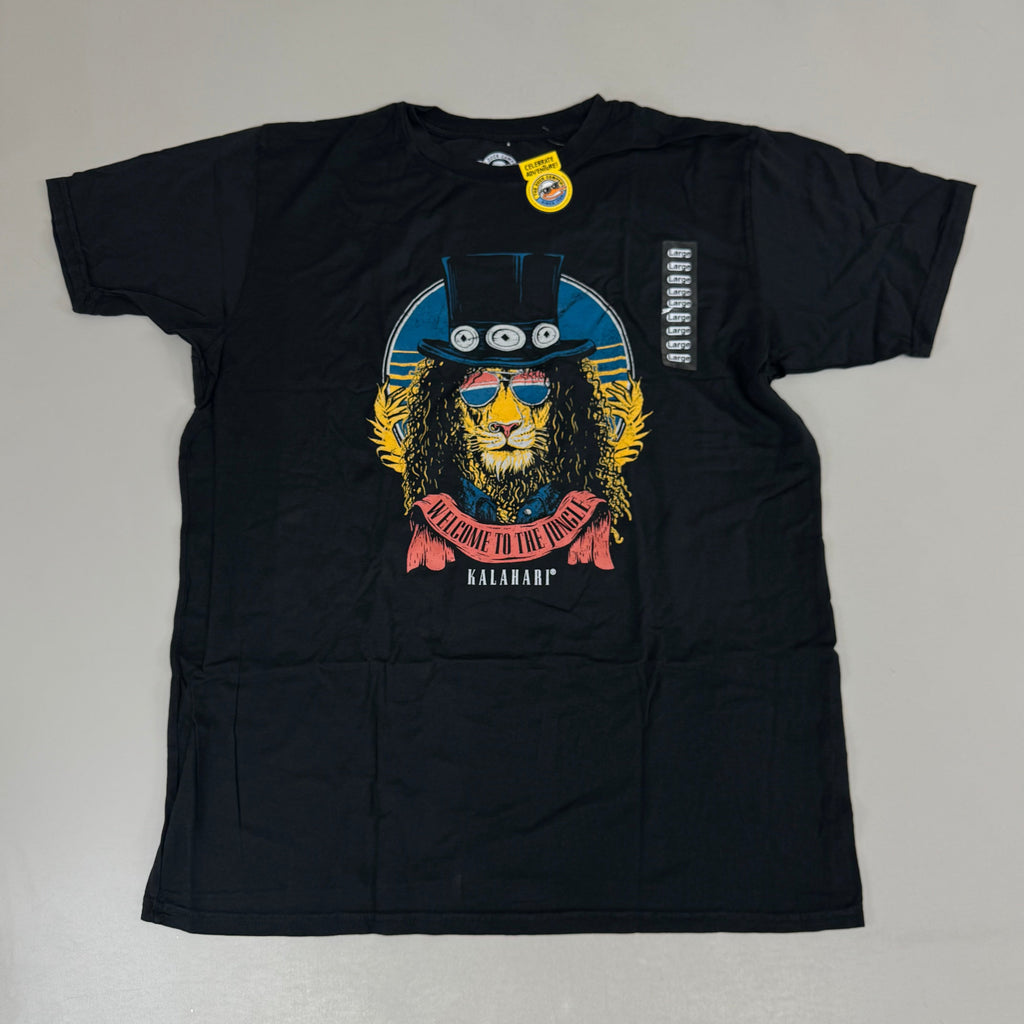 THE DUCK COMPANY Welcome To The Jungle Kalahari T-Shirt Adult Large Black,Blue,Yellow