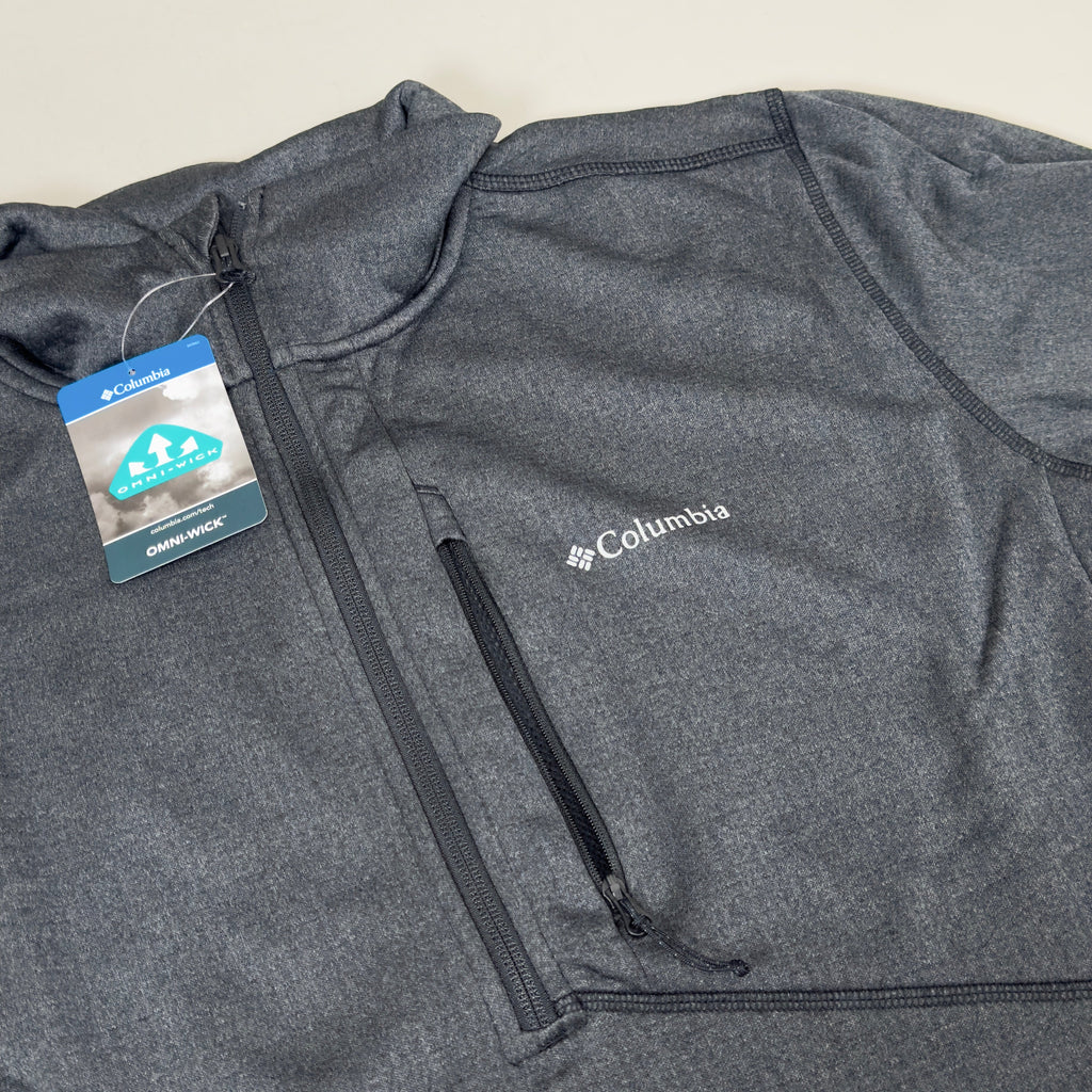 COLUMBIA Park View Fleece Half Zip Omni-Wick Men's Sz XL Blk Heather 1952201010