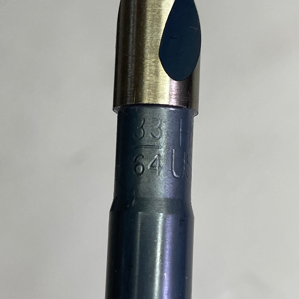 KIMBALL MIDWEST Super Primalloy Reduced Shank S&D Drill Bit 33/64"Dia x 6"L