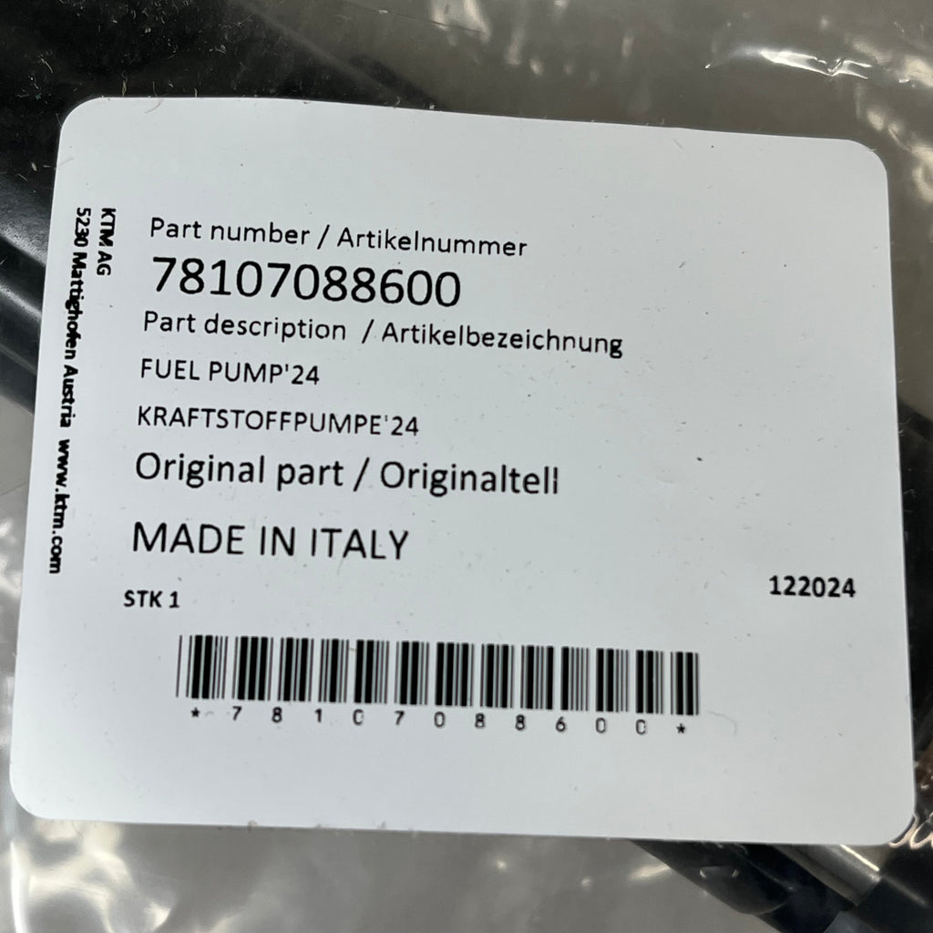 KTM SPORT MOTORCYCLES Original Part Fuel Pump Made in Italy 78107088600