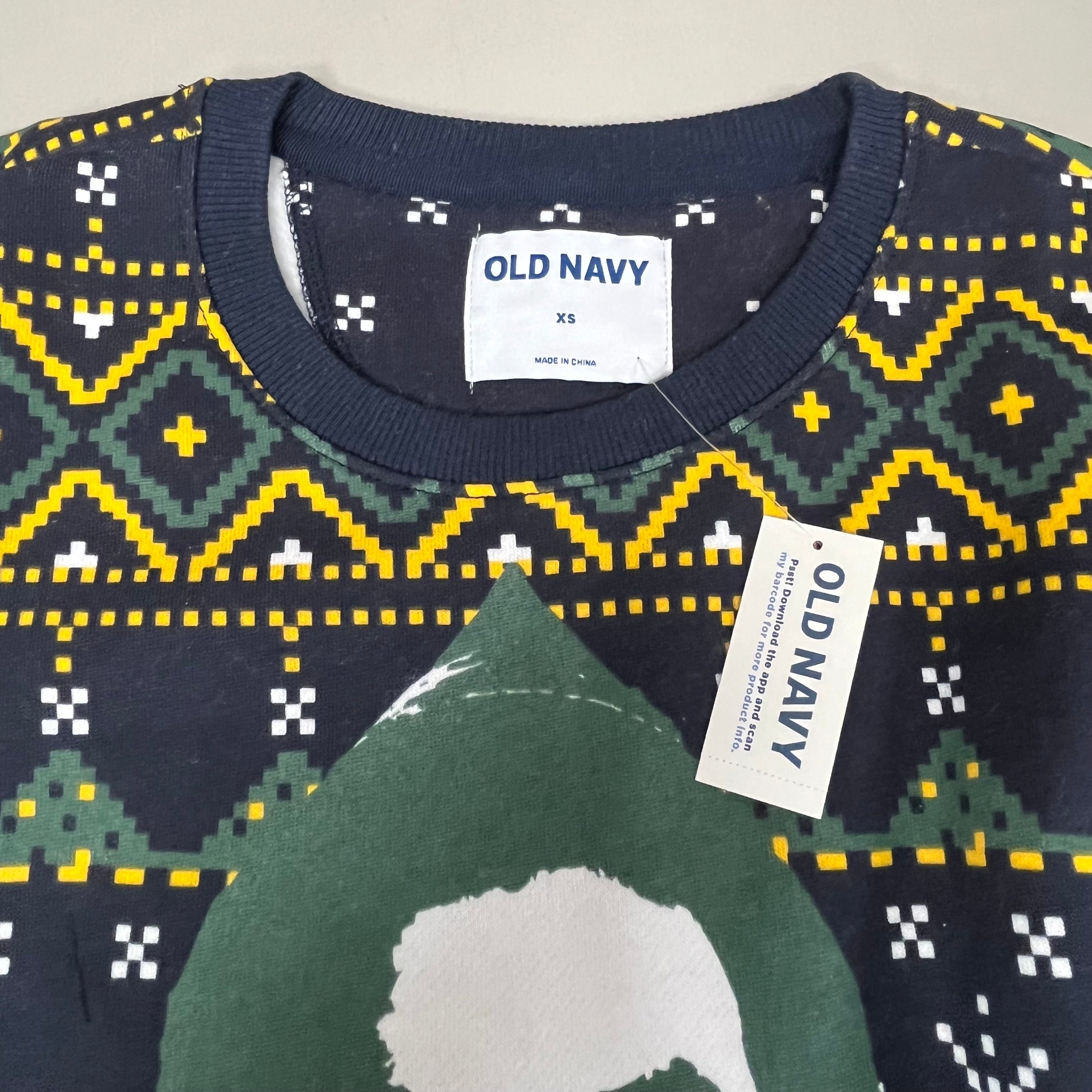 OLD NAVY Men's Christmas Holiday Elf Sweater Sz XS Navy/Green 572579-00-1