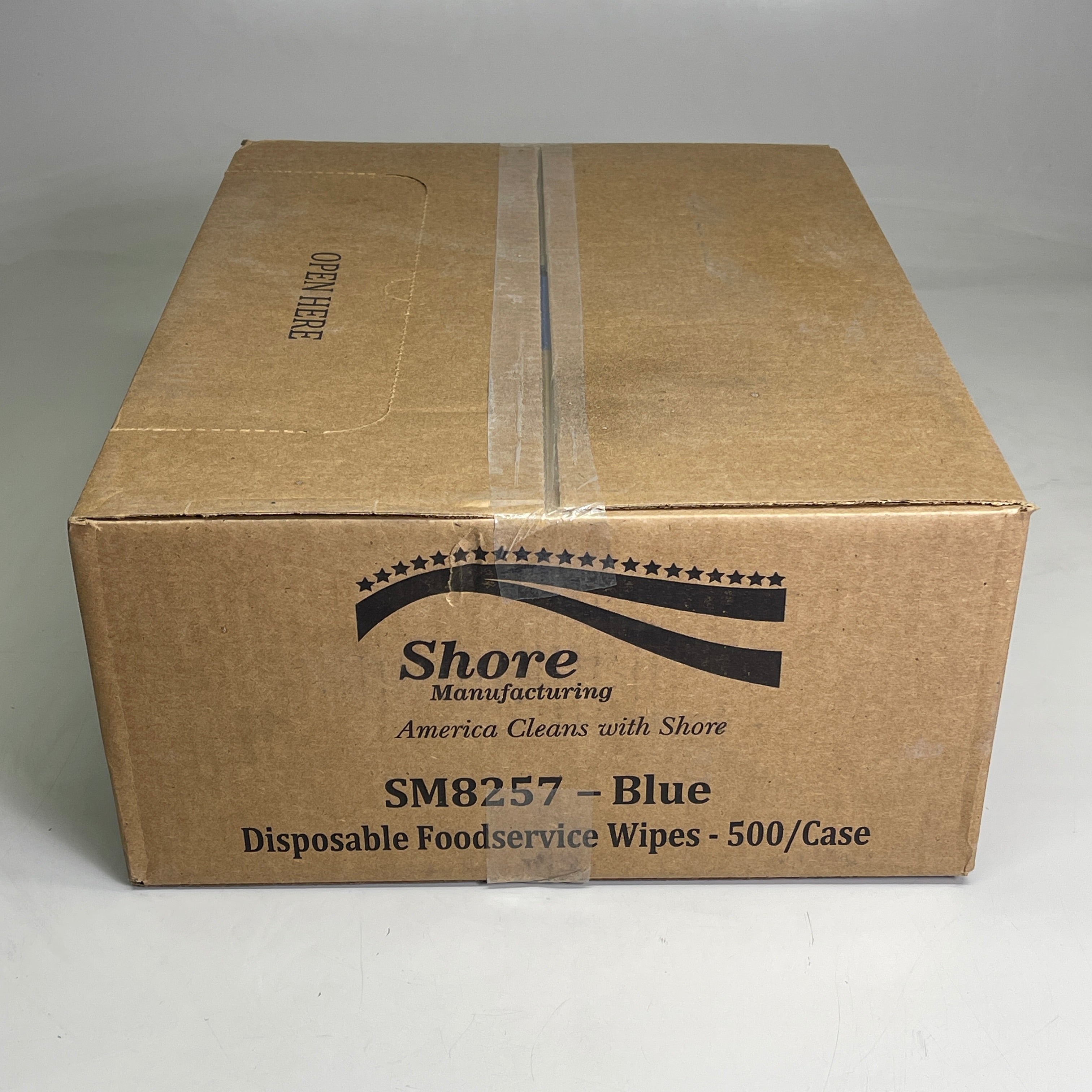 SHORE MANUFACTURING (500 PACK) Foodservice Wipes Sz 13.5" x 14" Blue SM8257