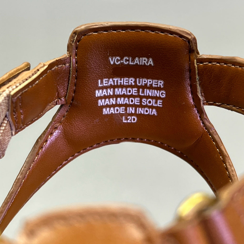 VINCE CAMUTO Leather Studded Gladiator Sandals Women's Sz 9M Caramelo VC-Claira