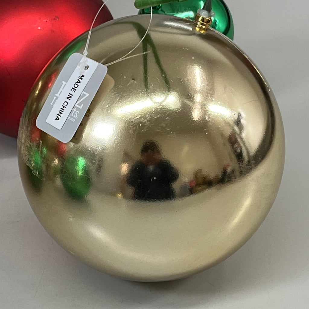RAZ IMPORTS Plastic Ornament Christmas Ball Garland 4' Red, Green & Gold G4232726