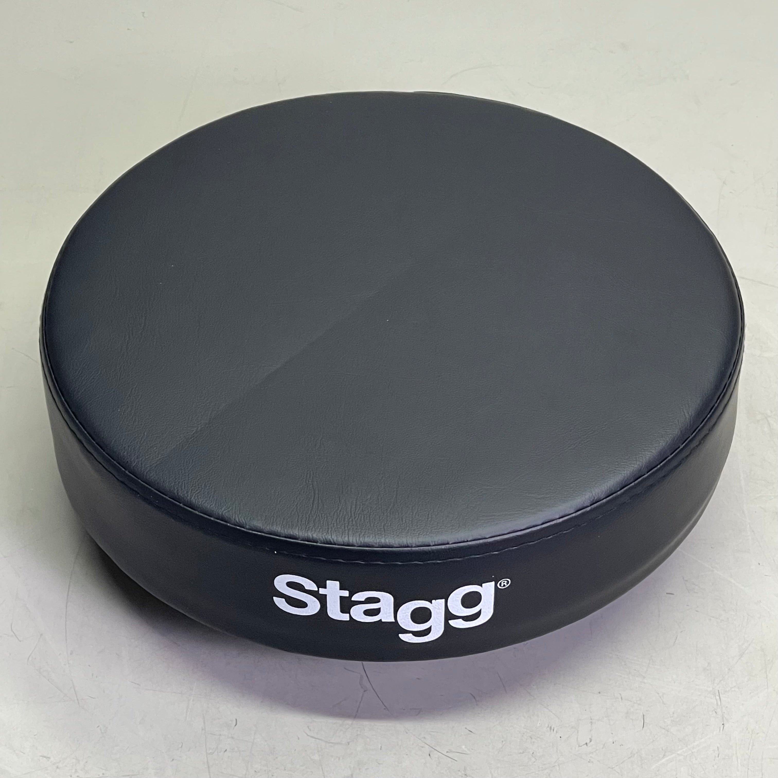 STAGG Drum Throne Vinyl Double Braced Adjustable Height Black DT-32BK