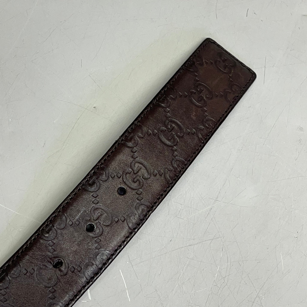 GUCCI Authentic Interlocking G Buckle Belt 43" L Brown (Pre-Owned)