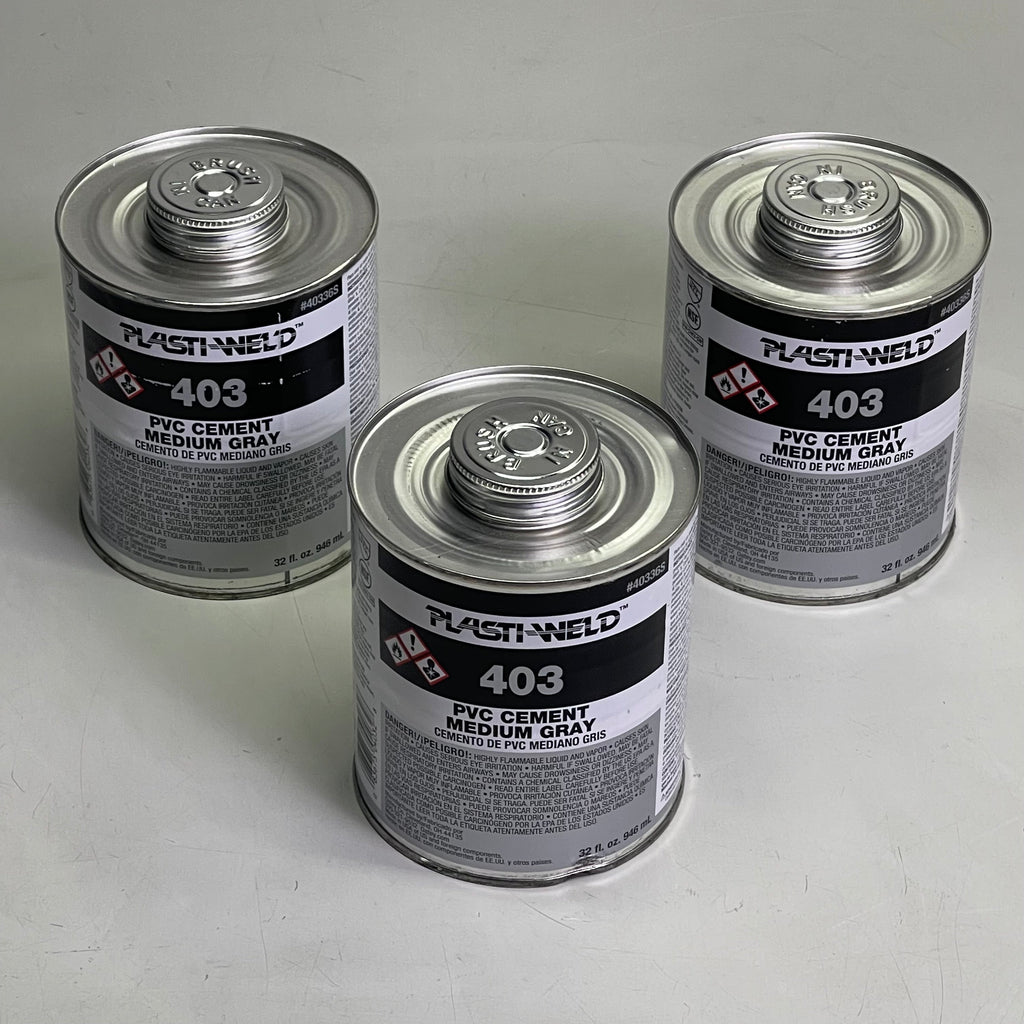 PLASTI-WELD (3 PACK) 403 PVC Cement Medium Gray 32 fl oz G40336S