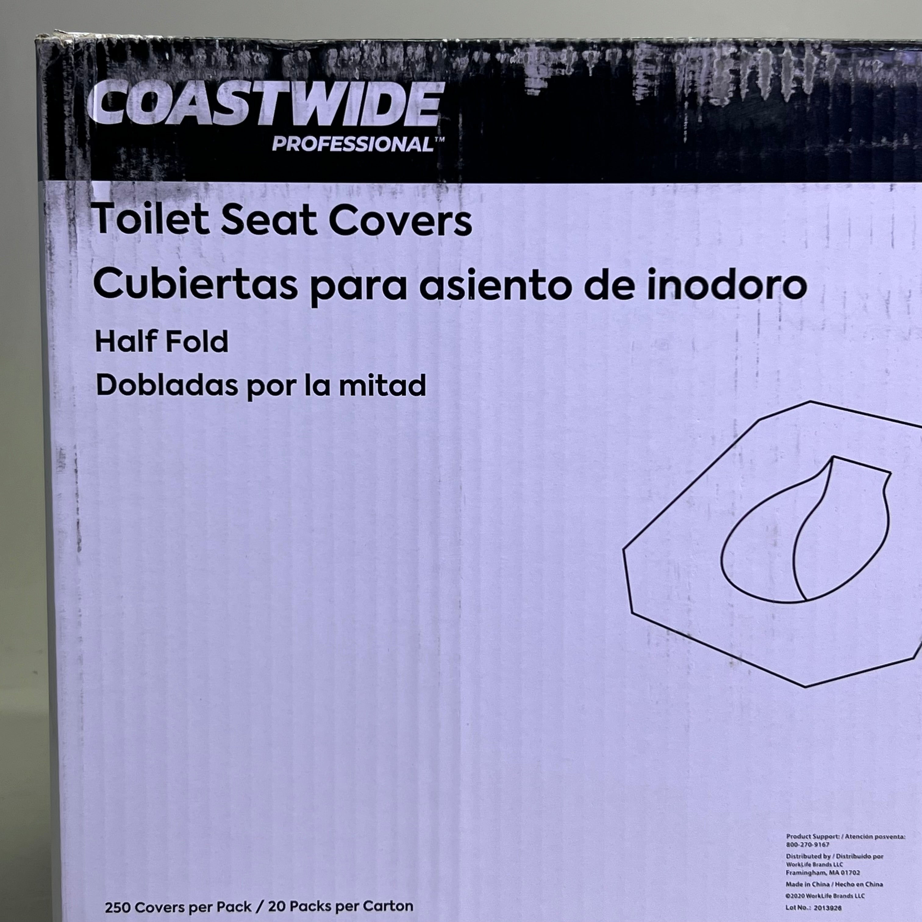 COASTWIDE (5000 Count) Toilet Seat Covers, White CW24775