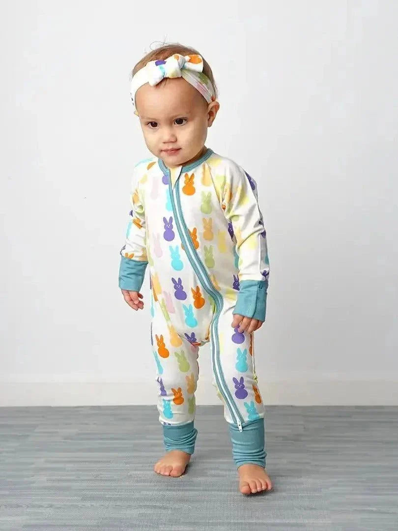 Emerson and Friends - Peeps Easter Bunny Bamboo Pajamas Baby Pajamas Footie Pajama