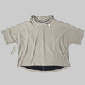 MULTIPLES Zippered Cowl Neck Top Petite Women's Sz PL Stone M44802TP