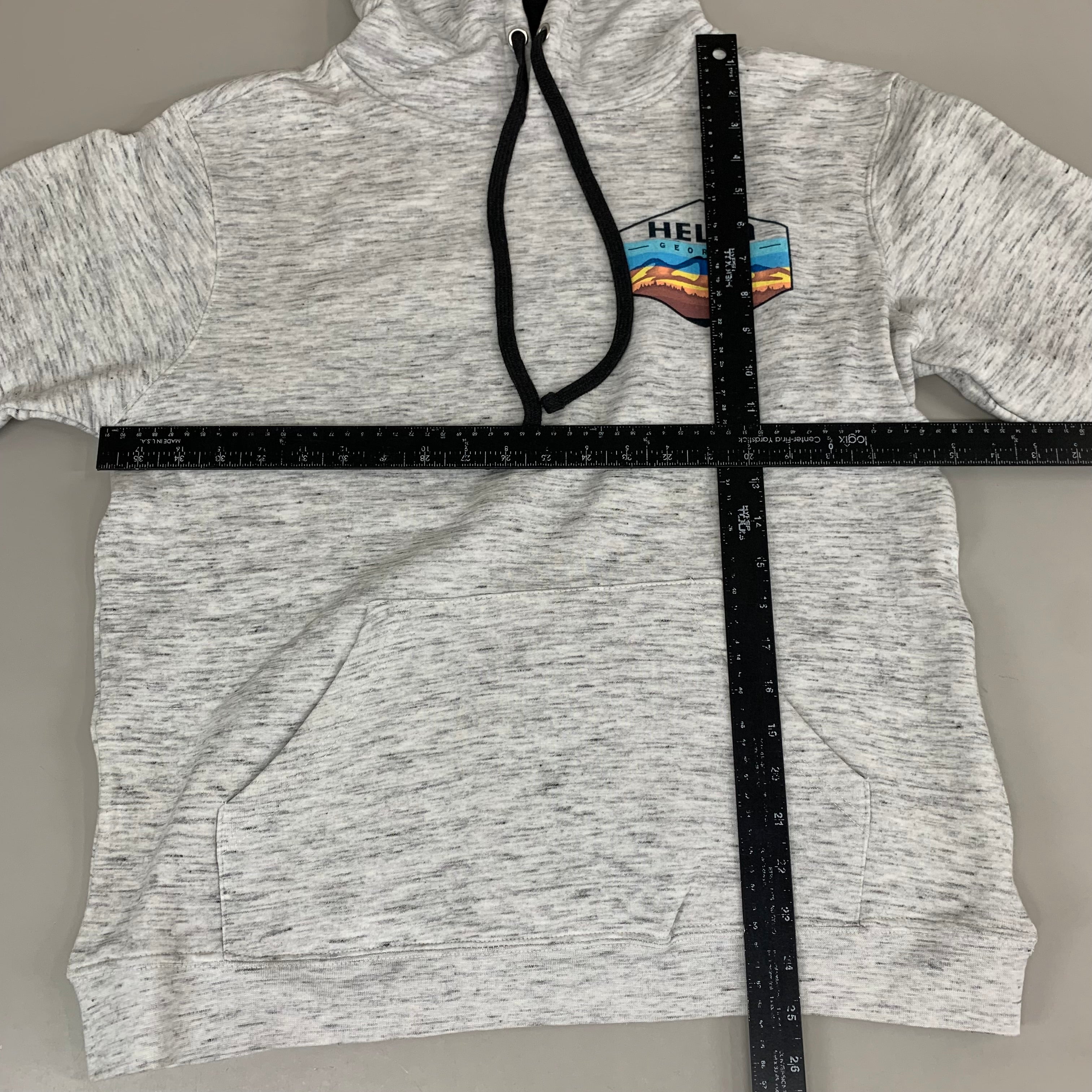 LONEROCK Helen Georgia Tie Hoodie Sz L White/Grey