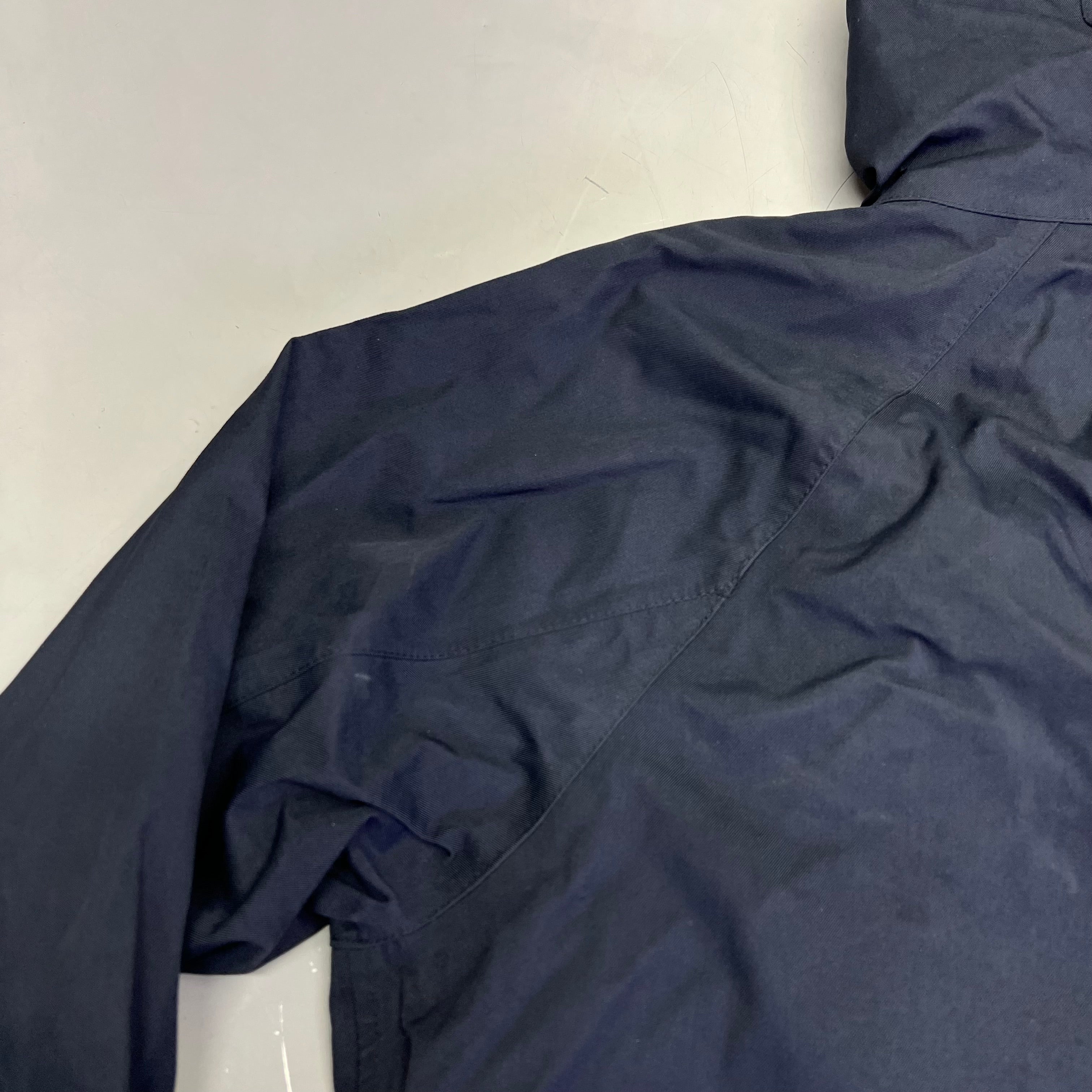 BARO Hooded Zip Closure Waterproof Drywear Long Trench Coat Unisex Sz M Black