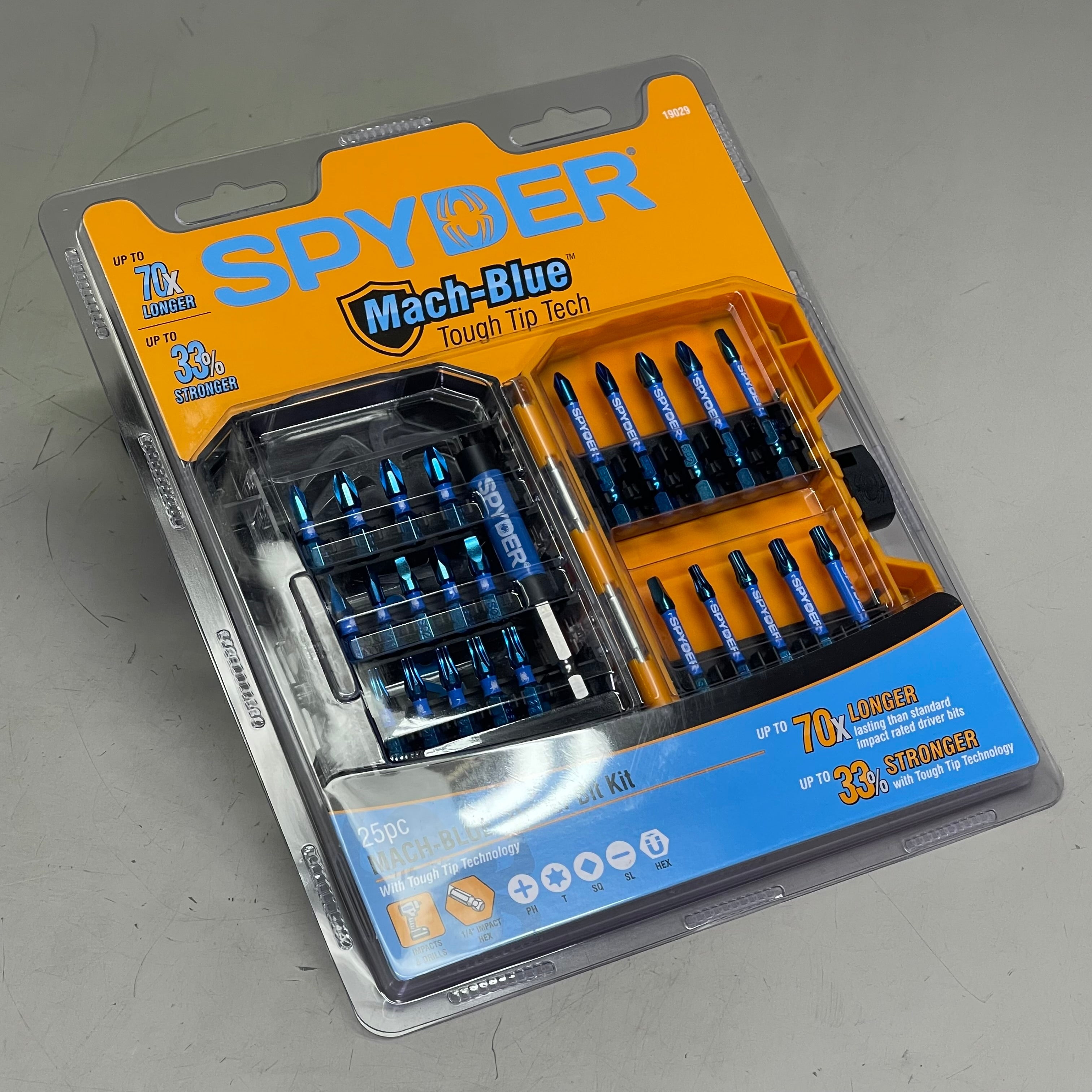 SPYDER Mach-Blue Driver Bit Kit 25 Piece Metallic Blue 19029