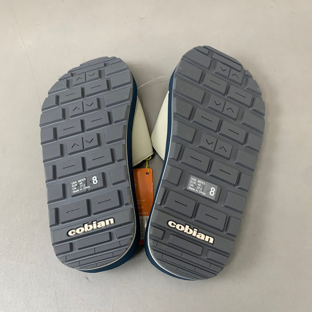 COBIAN DRT Synthetic Leather Strap Slide Sandals Men's Sz 8, 40 EU Navy DRS24-410-8
