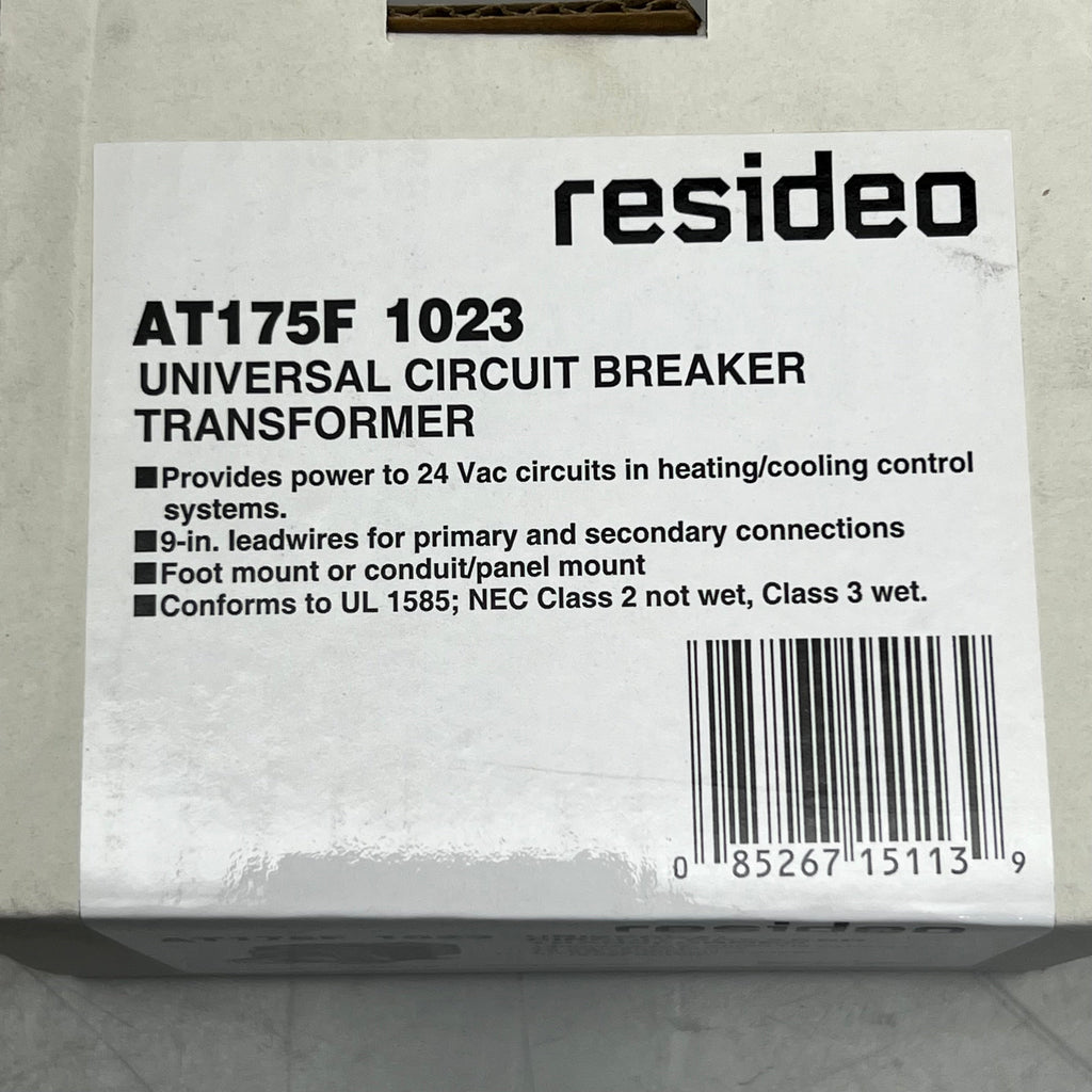 RESIDEO Universal Circuit Breaker Transformers Plate or Panel Mounted 120/208/240 Vac 9 in. AT175F 1023