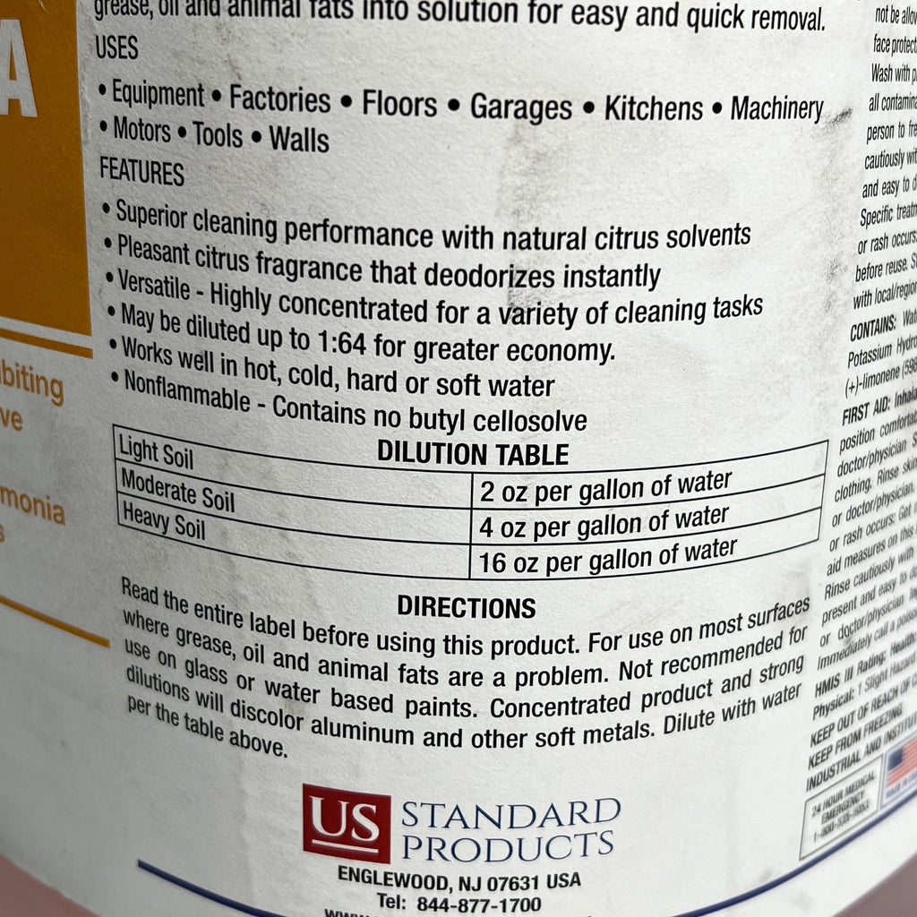 US Heavy-Duty All-Purpose Cleaner Citrus Formula 3000 Liquid 5 Gal Orange 4553