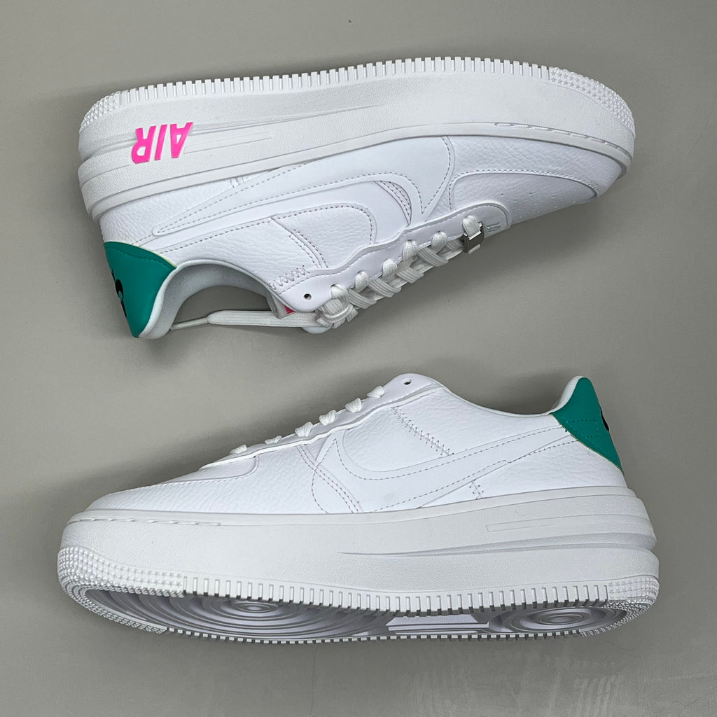NIKE Air Force 1 PLT.AF.ORM Tapered Toe Shoes Sz Women's 8 White/Pink/Blue FN7180-100
