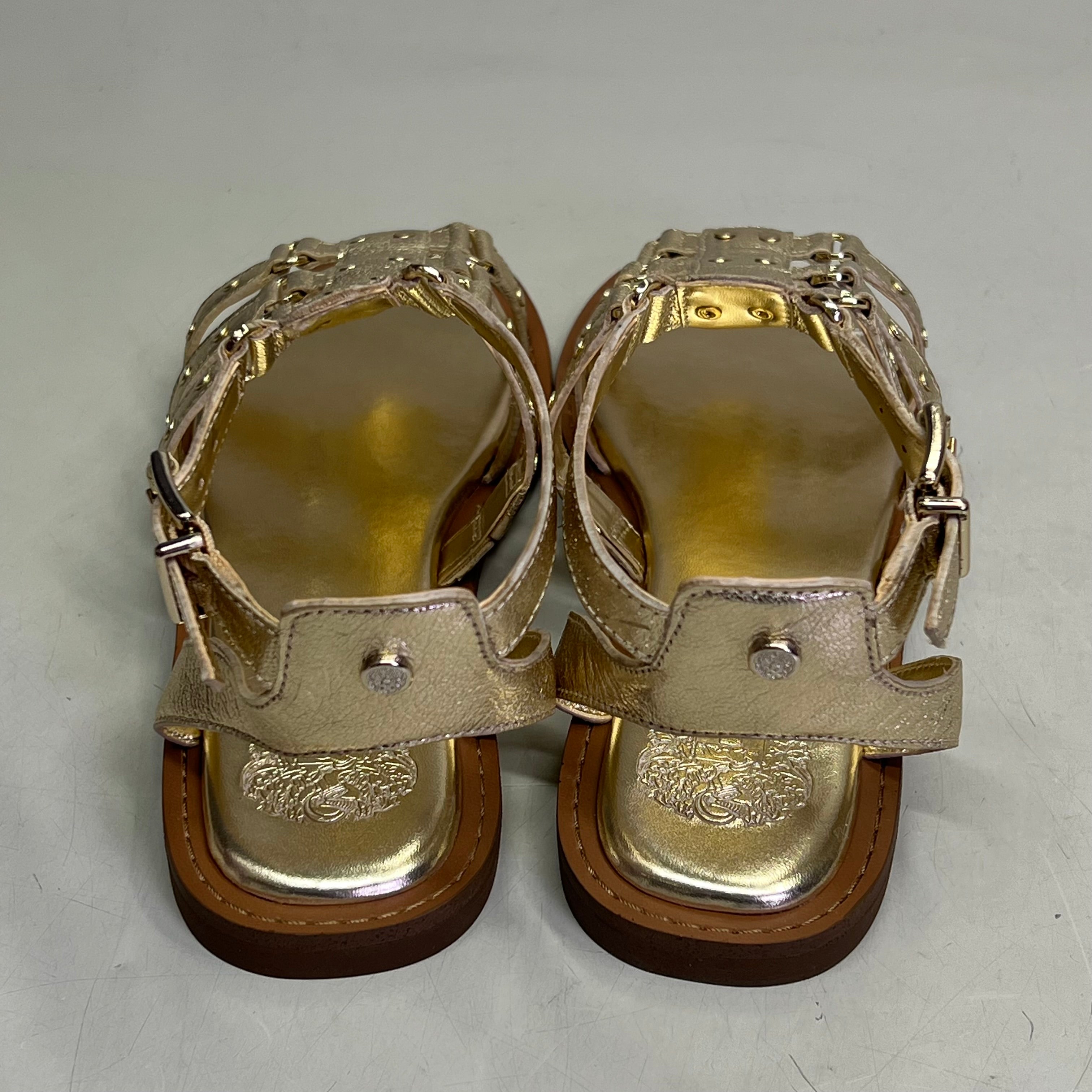 VINCE CAMUTO Leather Studded Gladiator Sandals Women's Sz 8.5M Egyptian Gold
