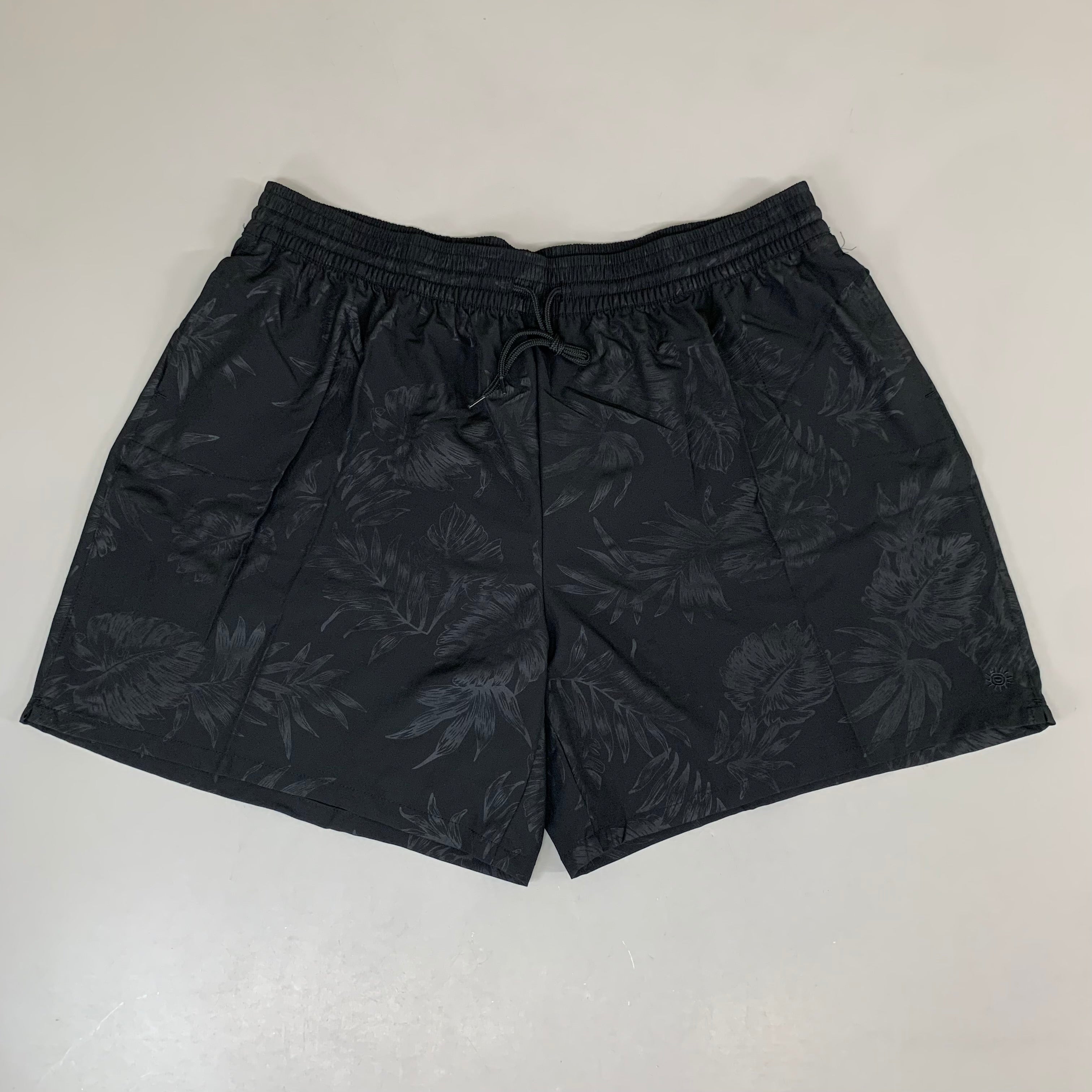 RAYA SUN Stretch Swim Style Shorts W/ Flower Design Women's 2X Black/Gray