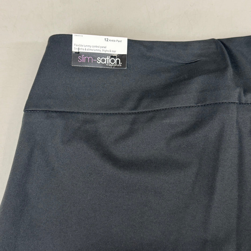 MULTIPLES Woven Ankle Pants Petite Women's Sz 12 Intgry M2623P