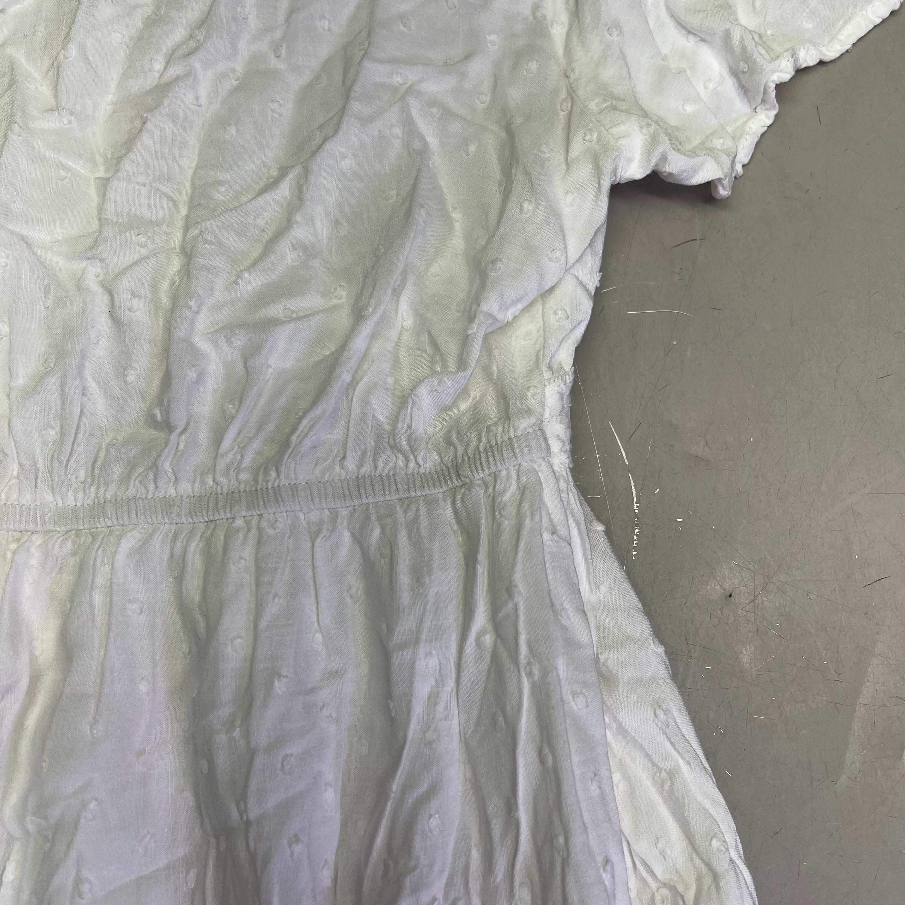 KNOX ROSE Lightweight Short Sleeve Maxi Dress  Women's Sz L White (Pre-Owned)