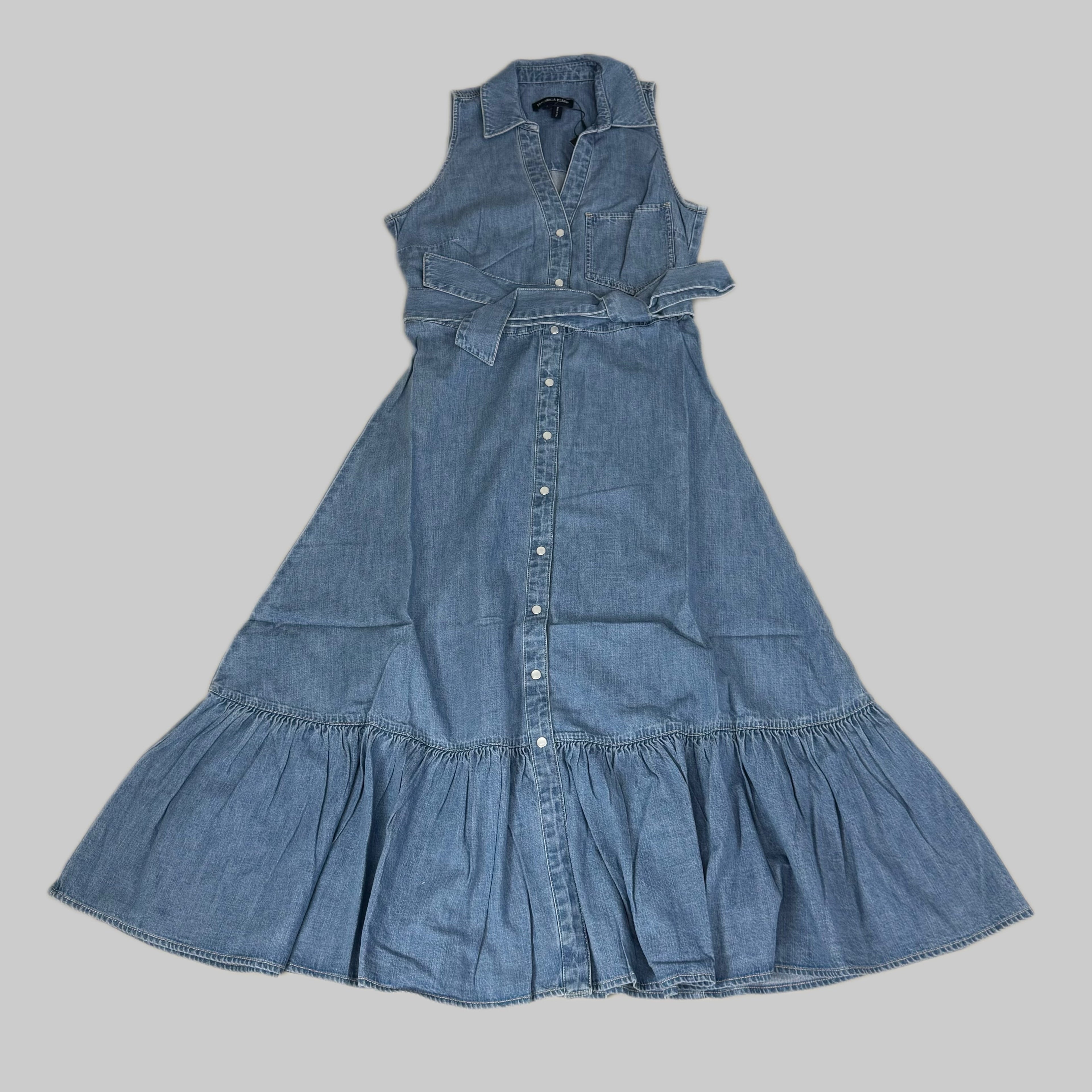 VERONICA BEARD Jeans Edwina Sleeveless Midi Dress Sz-6 Iceberg J24067101287IC