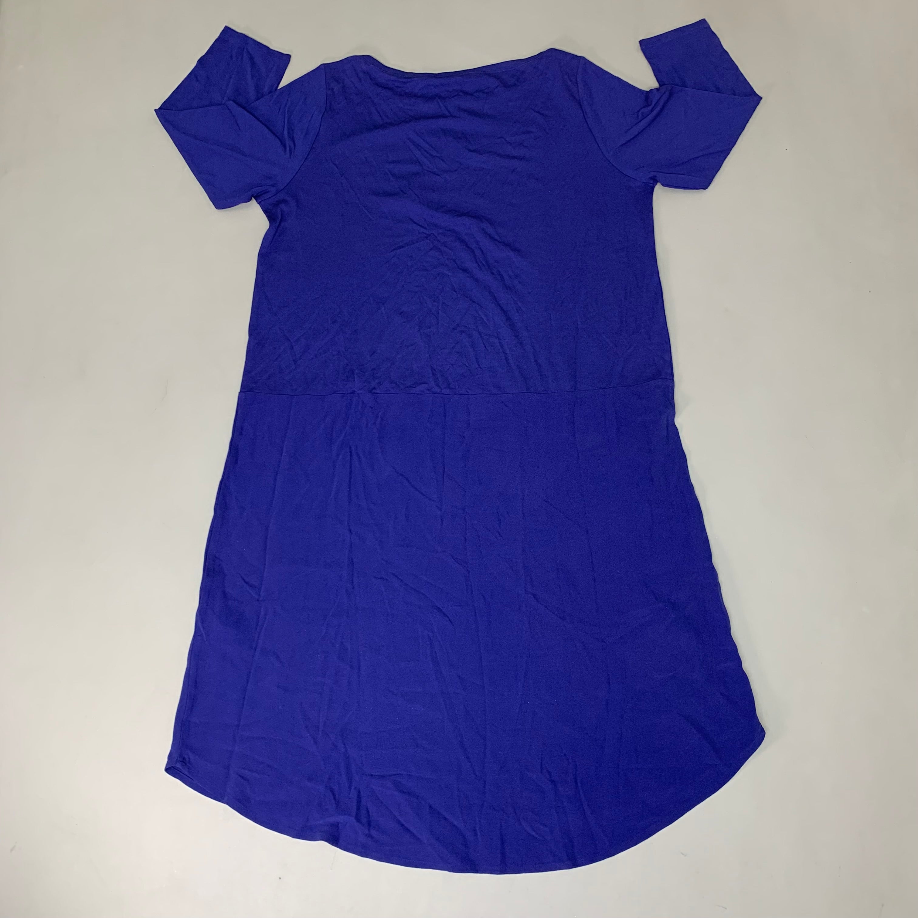 EILEEN FISHER Stretch Silk Jersey PM-Petite Medium Navy Blue S6GK-D3572P