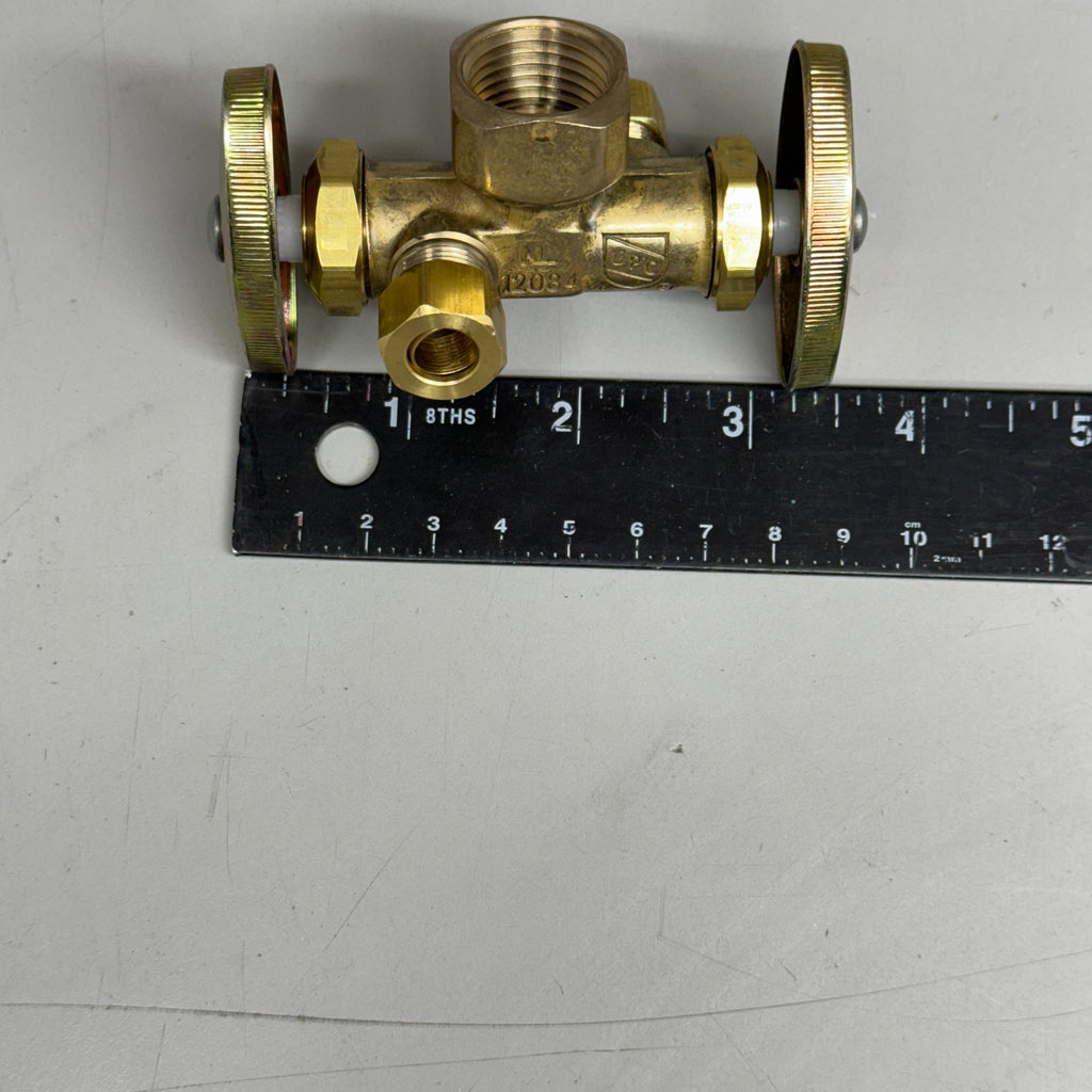 BRASSCRAFT Dual Shut-off Outlet Valve 1/2" FIP INLET X 3/8" OD & 1/4" OD COMP OUTLETS Gold R1700DVX R
