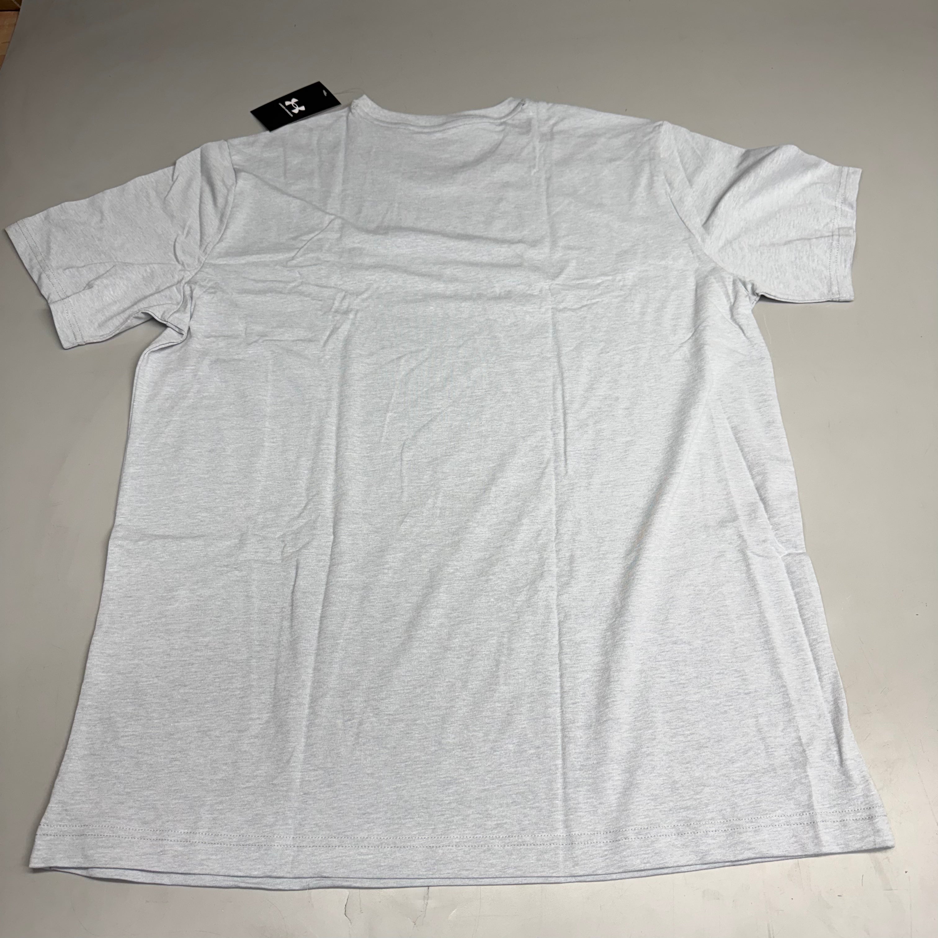 UNDER ARMOUR Men's UA Logo Embroidered Heavyweight Short Sleeve XL Harbor Blue-465