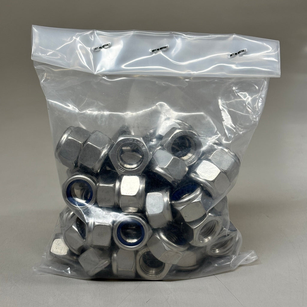 METRIC THREADED (56 PACK) Nylon Insert Locknuts M16-1.50 DIN 985-S.S 9859516150