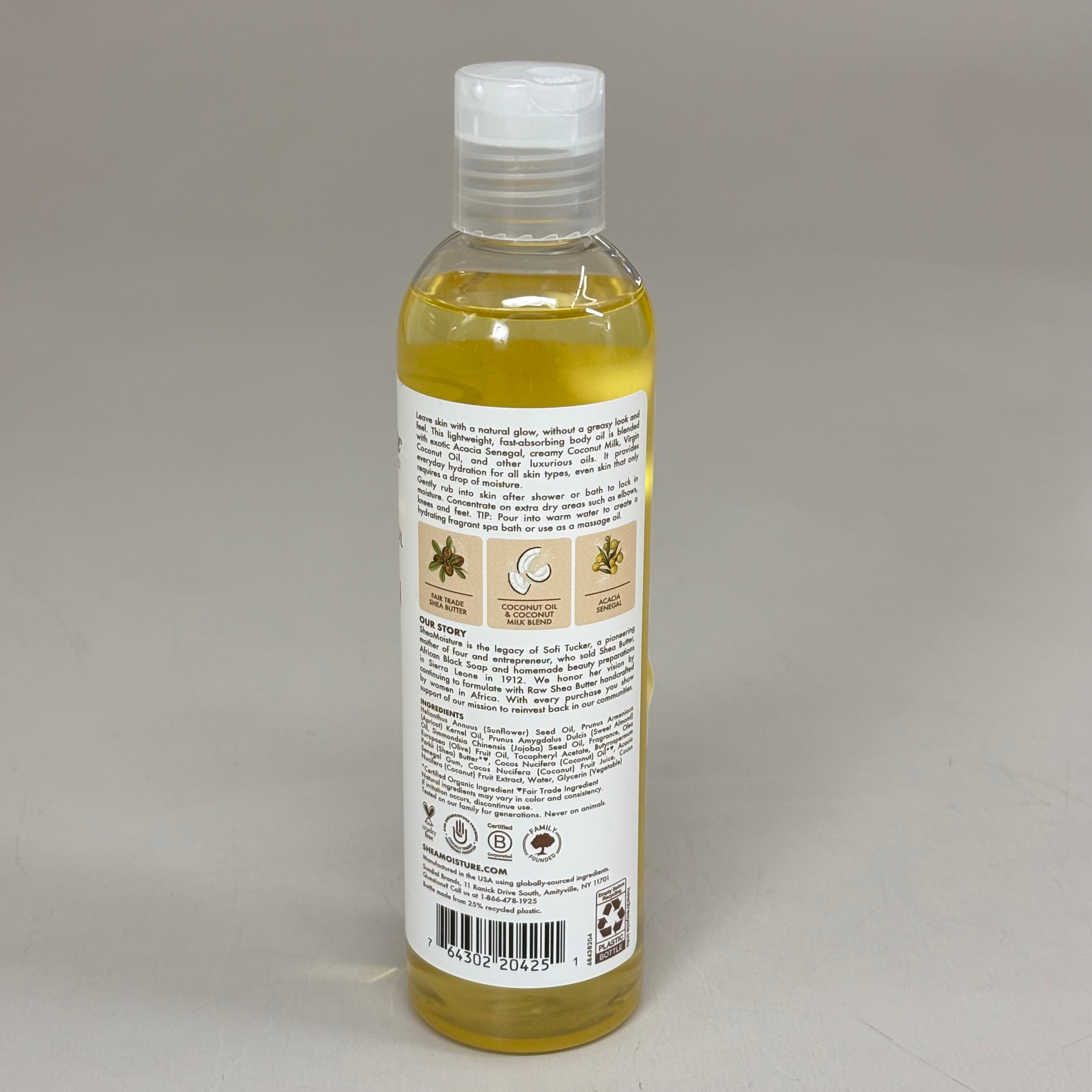 SHEA MOISTURE (2 PACK) 100% Virgin Coconut Oil Daily Hydration Body Oil 8 fl oz Tan 68633007