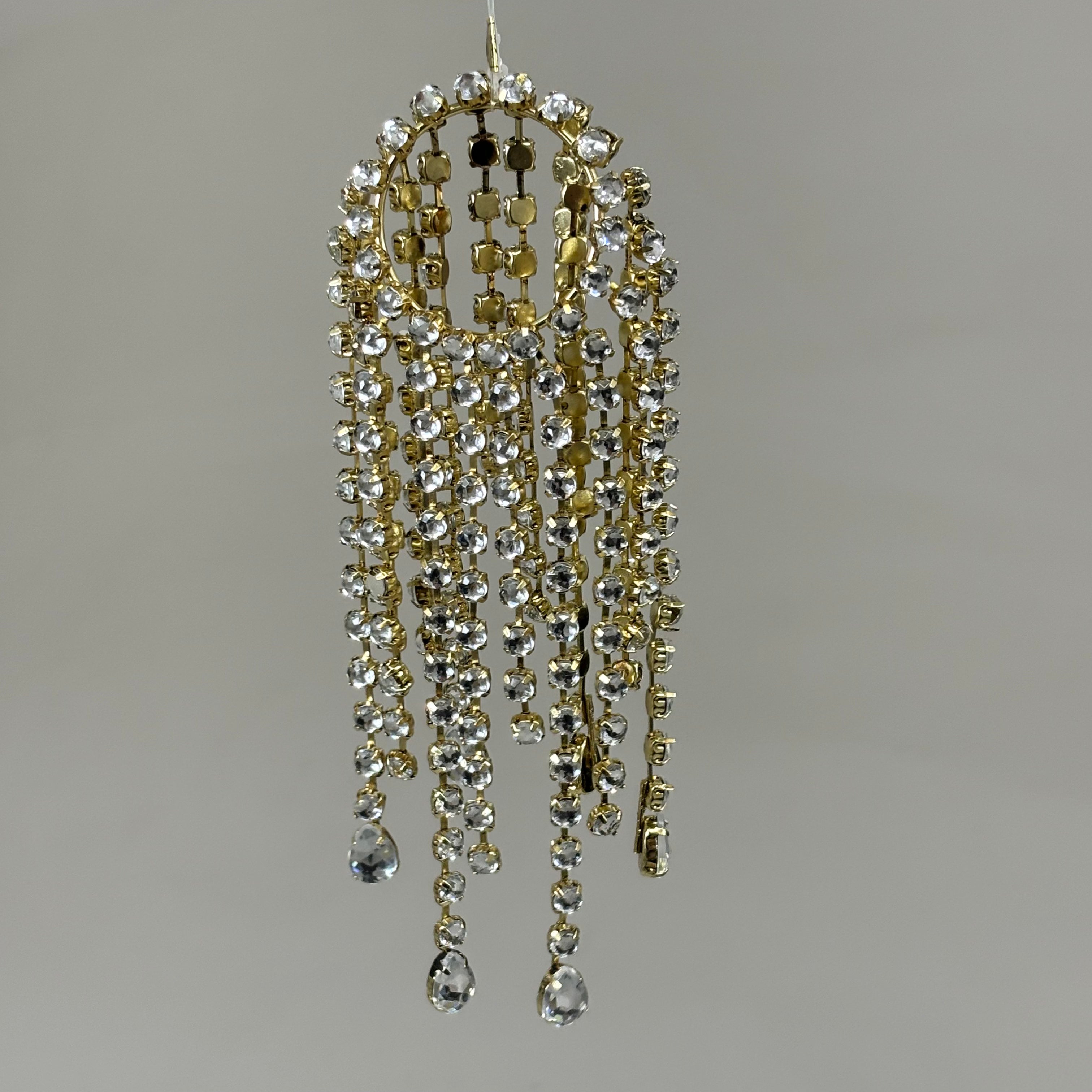 RAZ IMPORTS Jewel Tassel Wine Bottle Veil Metal/Plastic 6" Gold Rhinestone 4413511