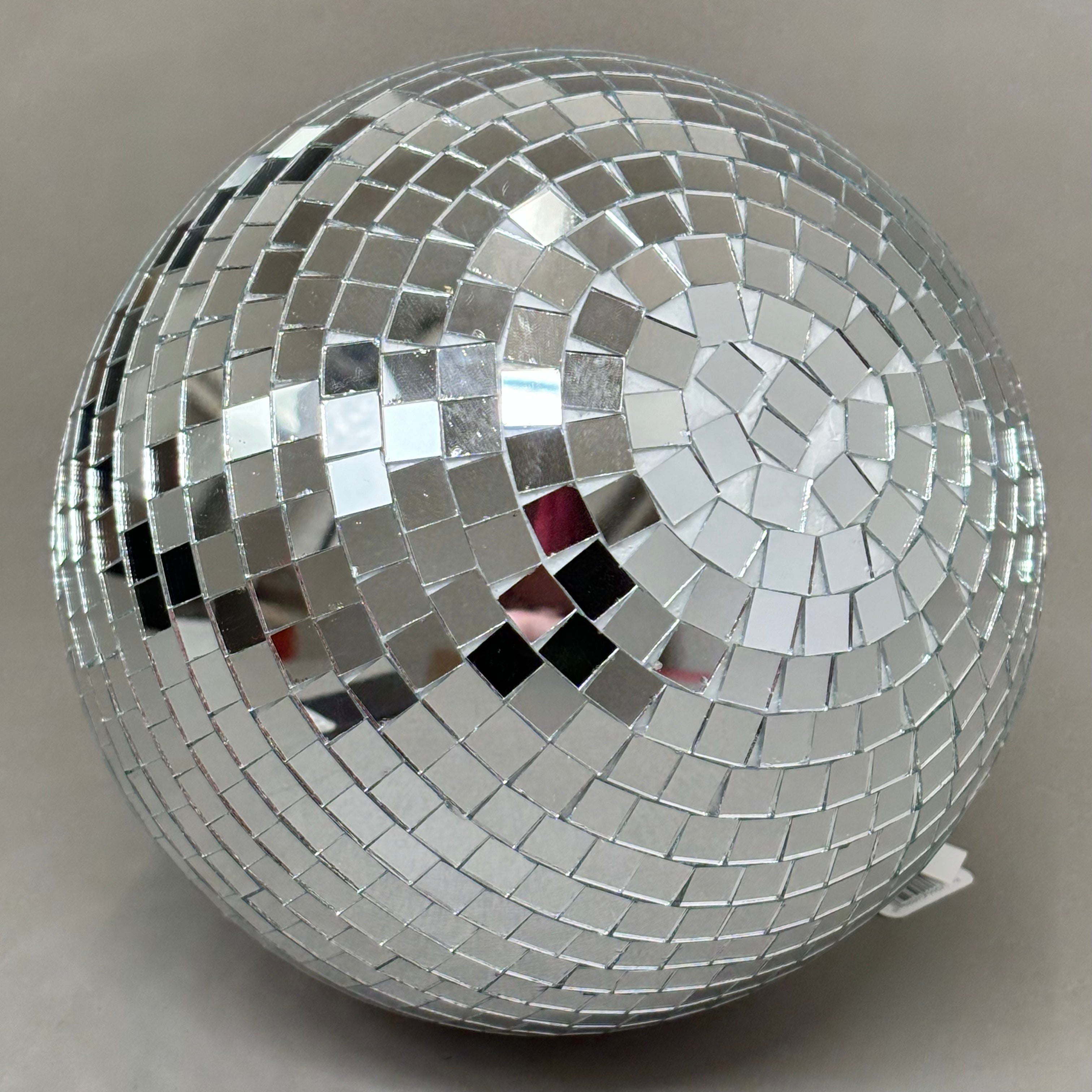 RAZ IMPORTS (2 PACK) Disco Ball Christmas Ornament Glass & Foam 8" Silver 4432735